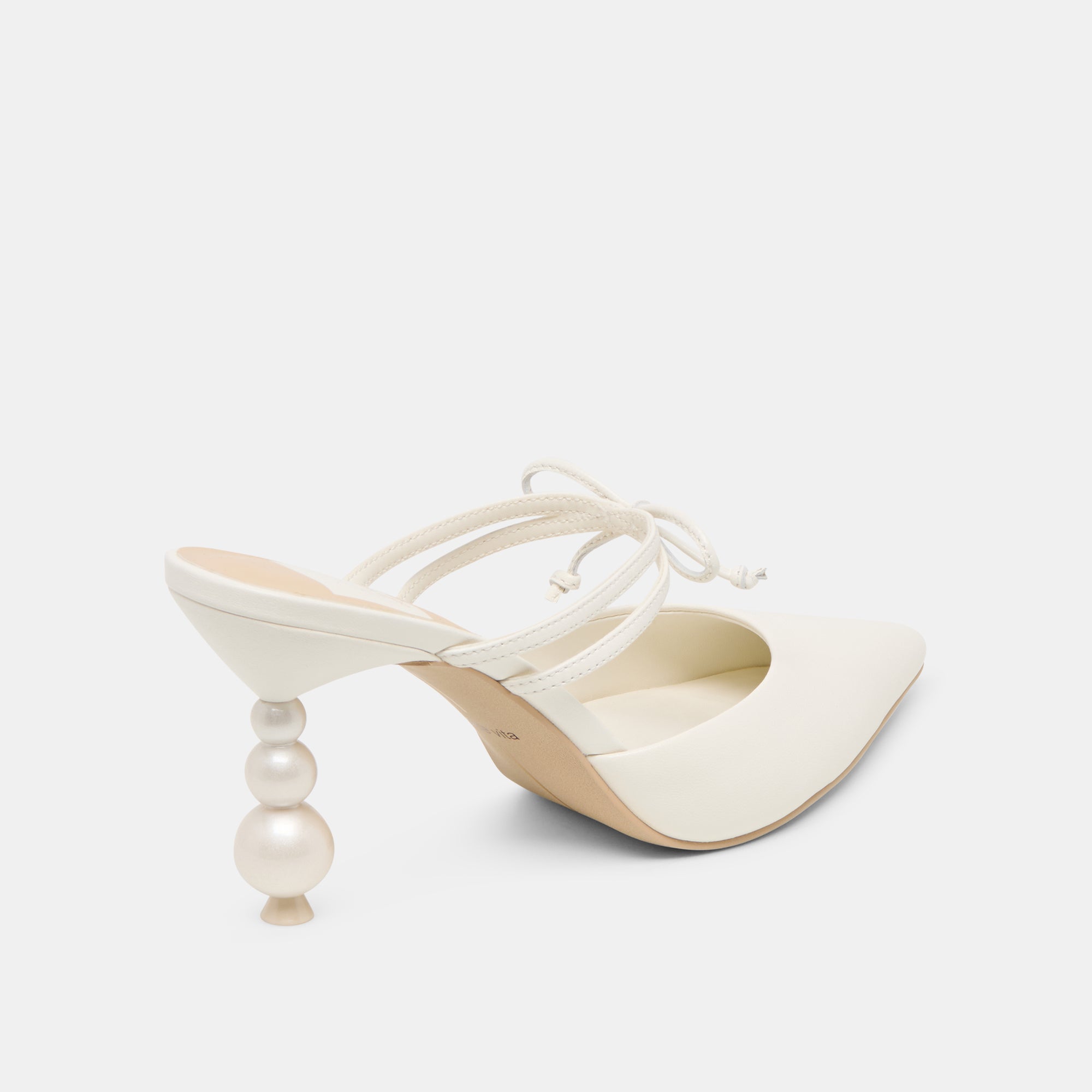 KLAIRE PEARL HEELS TRUE WHITE LEATHER - Image 5
