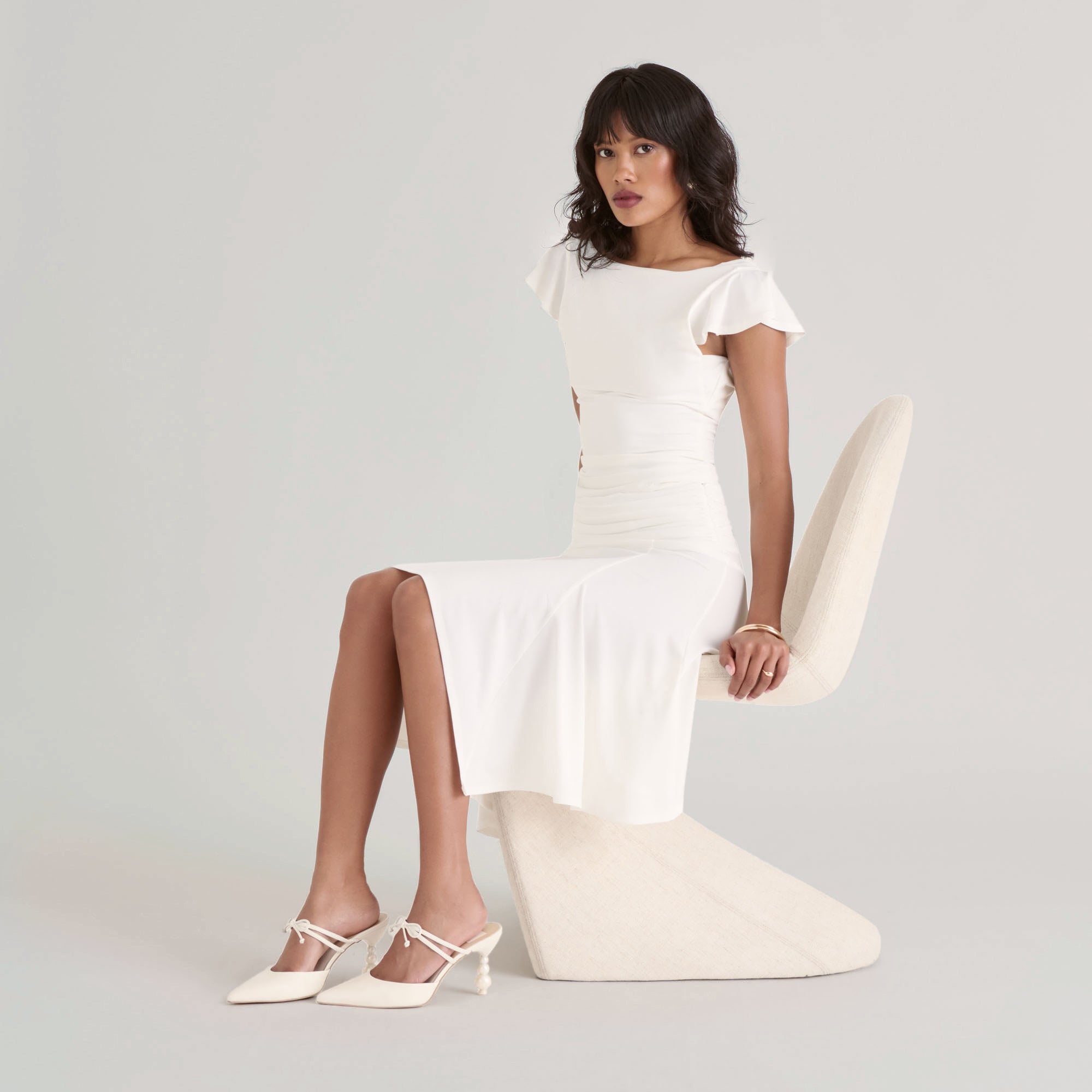 KLAIRE PEARL HEELS TRUE WHITE LEATHER - Image 2