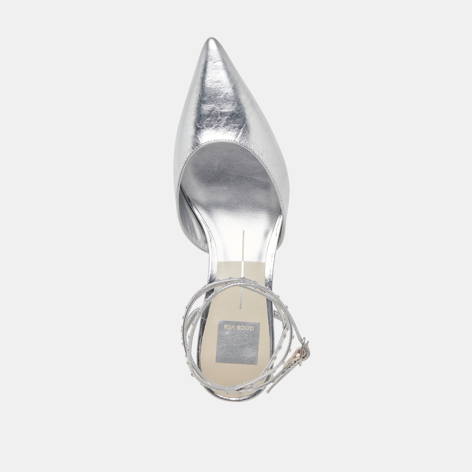 LOKLYN STUD HEELS SILVER CRINKLE PATENT - Image 8