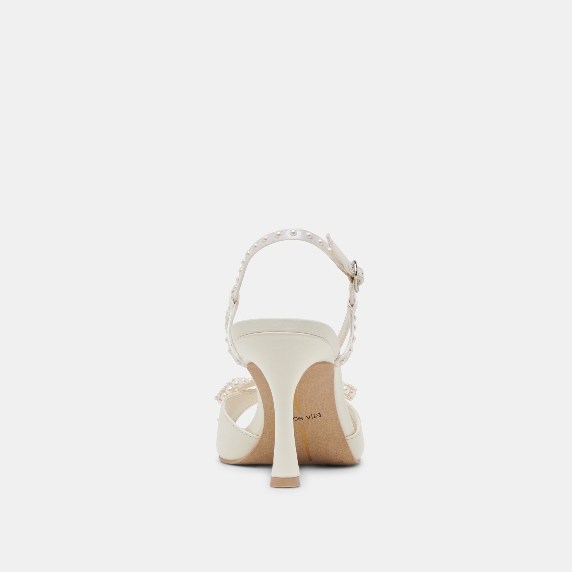 LONNY PEARL HEELS WHITE SATIN - Image 7