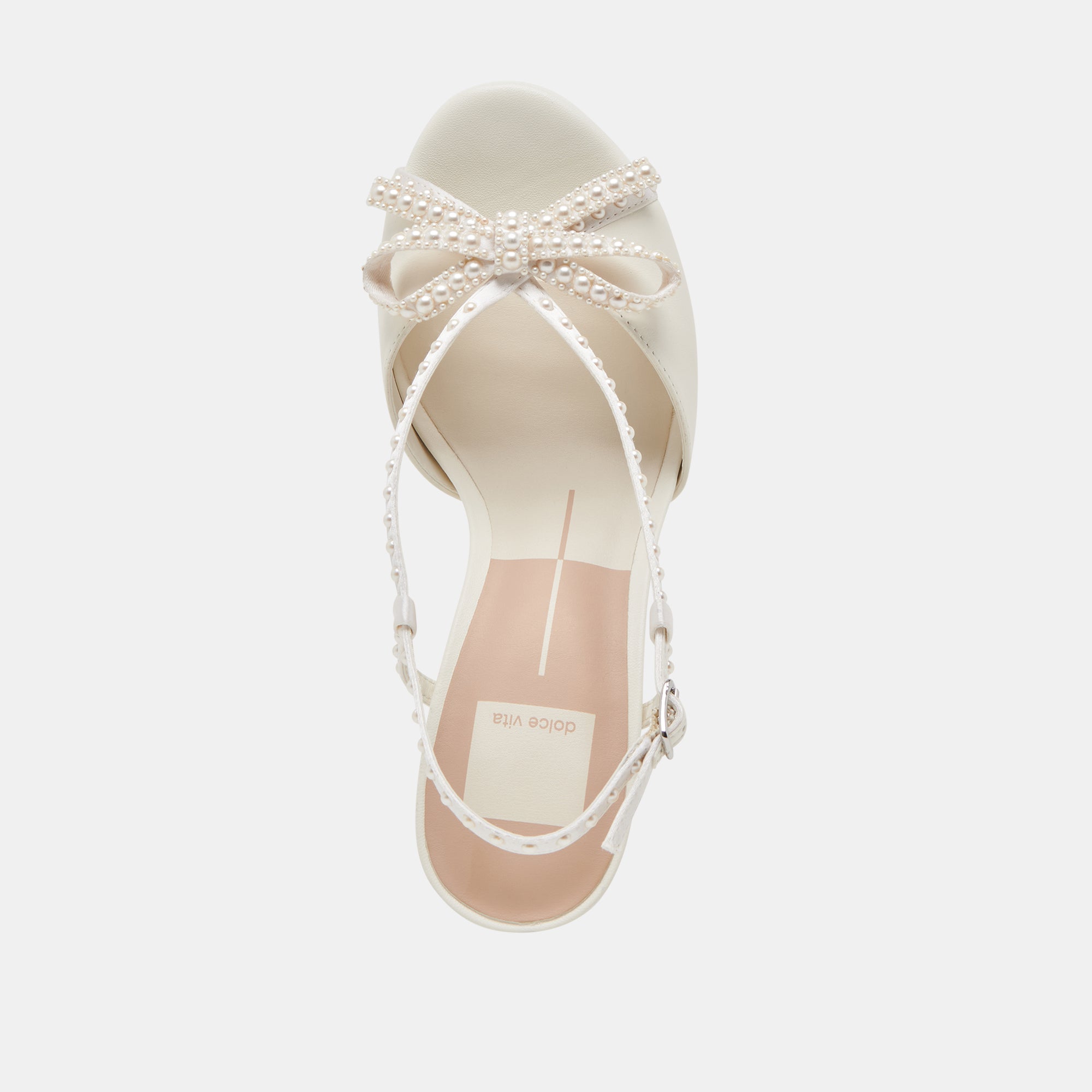 LONNY PEARL HEELS WHITE SATIN - Image 8