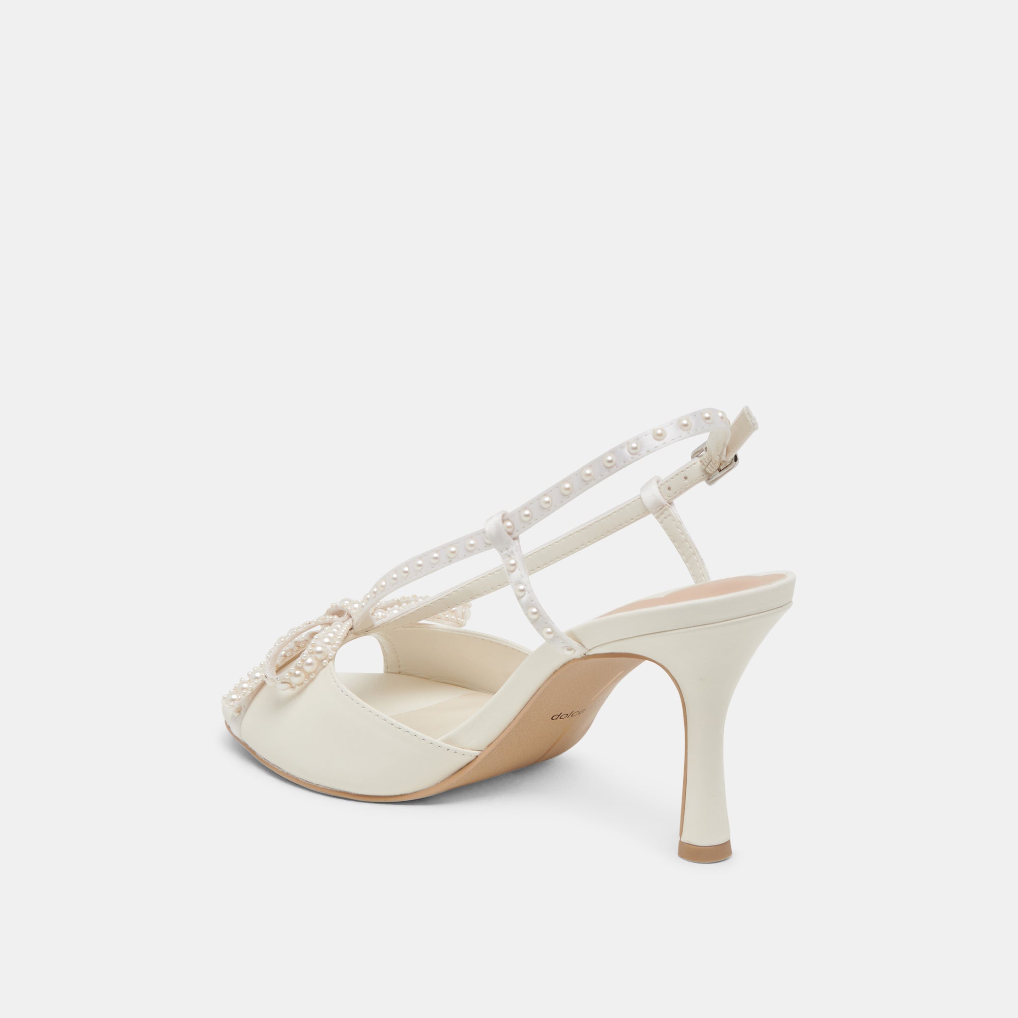 LONNY PEARL HEELS WHITE SATIN - Image 5
