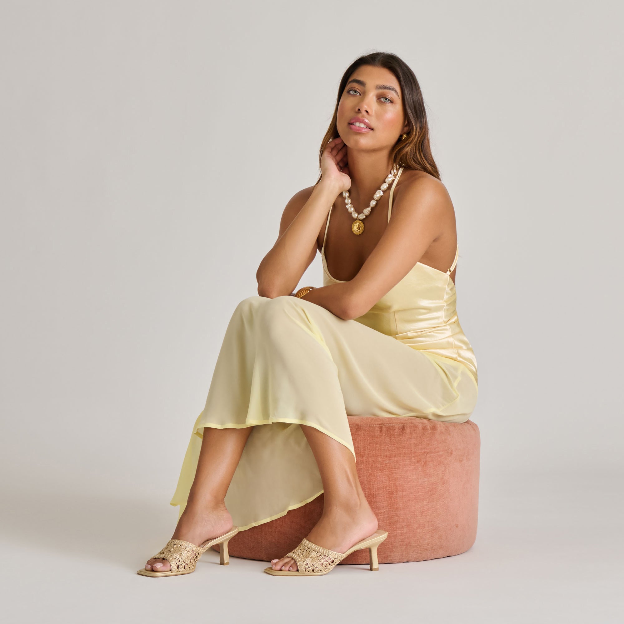 MAYLAH HEELS LIGHT GOLD MACRAME - Image 4