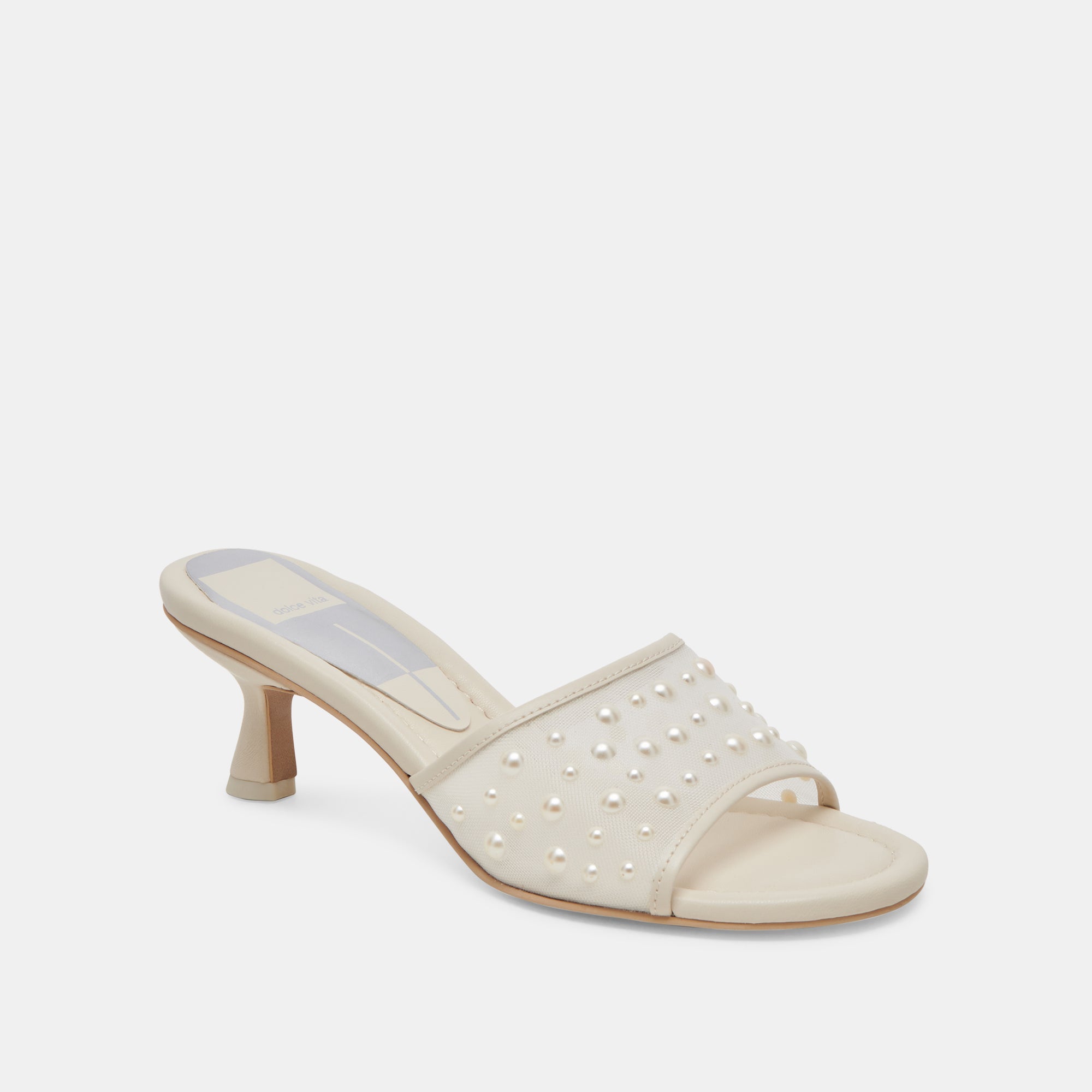 MEEZA PEARL HEELS IVORY MESH - re:vita - Image 7