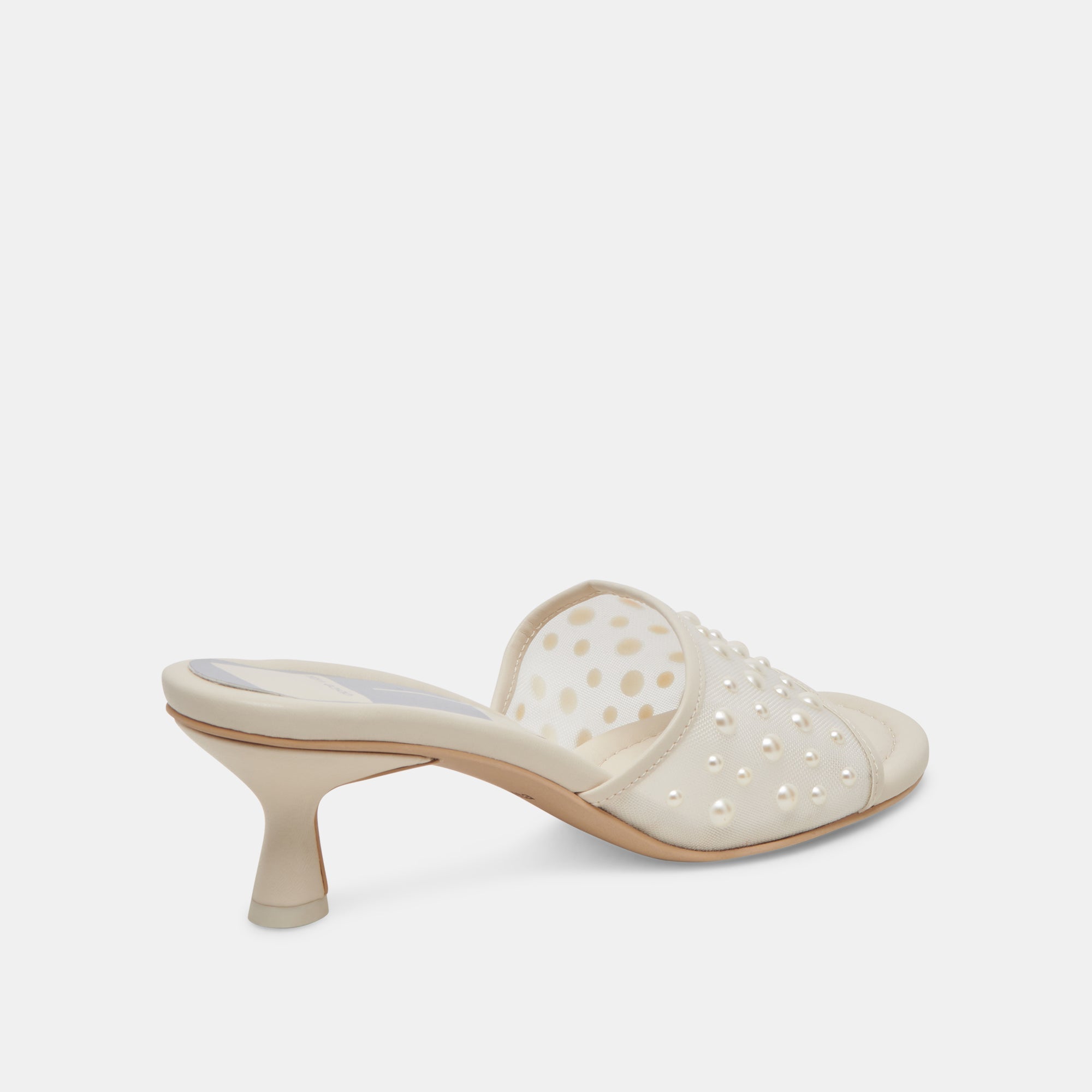 MEEZA PEARL HEELS IVORY MESH - re:vita - Image 8