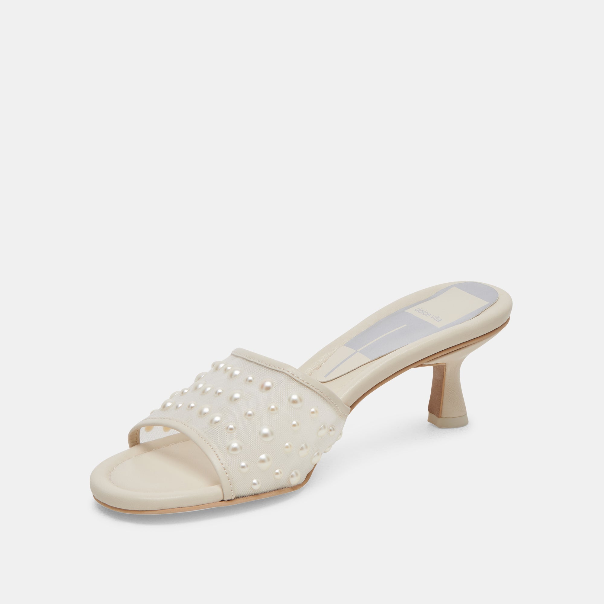 MEEZA PEARL HEELS IVORY MESH - re:vita - Image 9