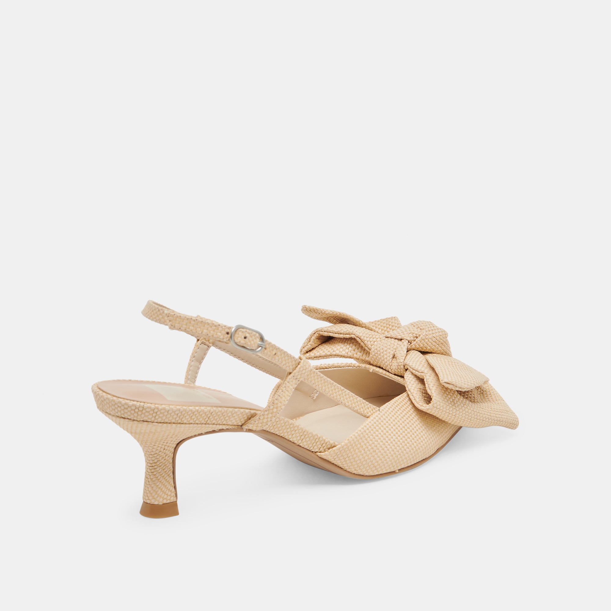 ODELA BOW HEELS NATURAL WOVEN RAFFIA - Image 3
