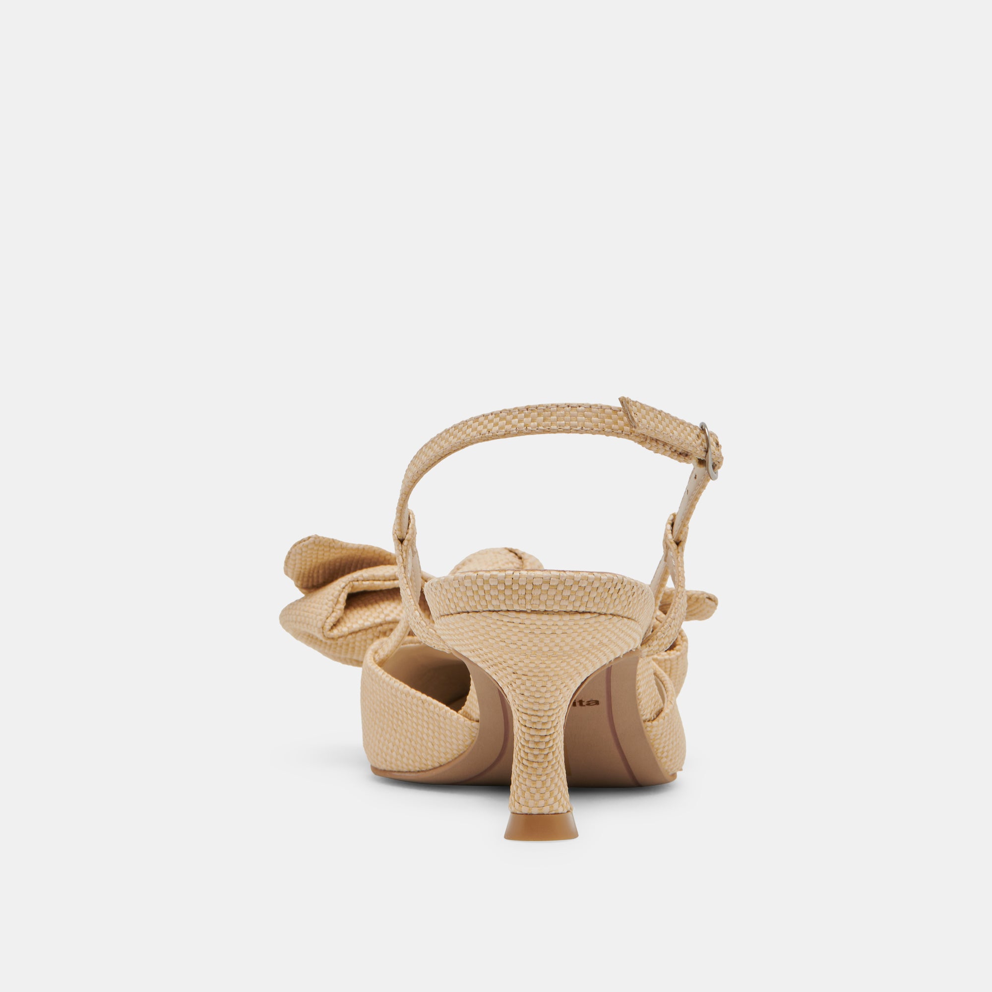 ODELA BOW HEELS NATURAL WOVEN RAFFIA - Image 7