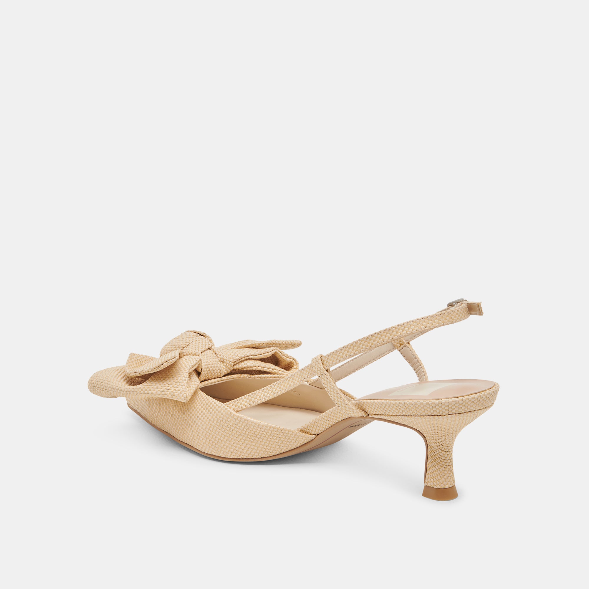 ODELA BOW HEELS NATURAL WOVEN RAFFIA - Image 5