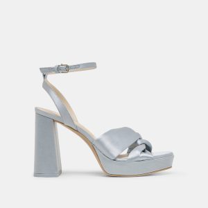 PARLO HEELS LIGHT BLUE SATIN