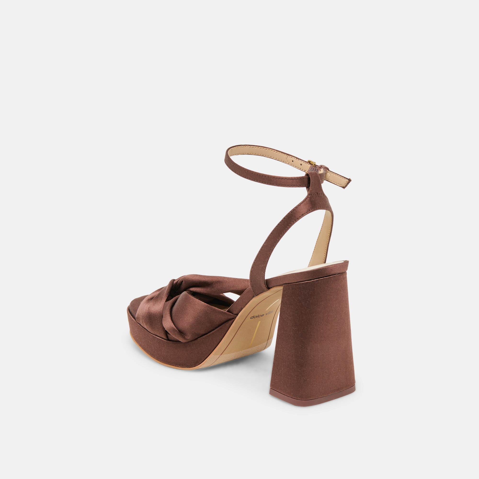 PARLO HEELS MID BROWN SATIN - Image 7