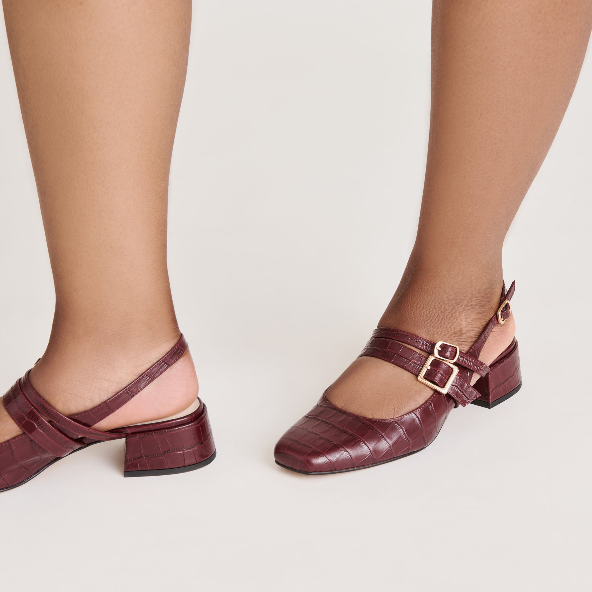 PATZY HEELS OXBLOOD EMBOSSED LEATHER - Image 2