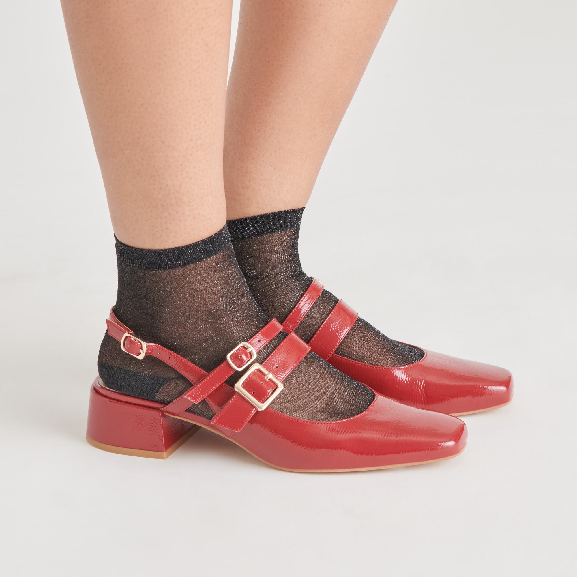 PATZY HEELS CRIMSON CRINKLE PATENT LEATHER - Image 4