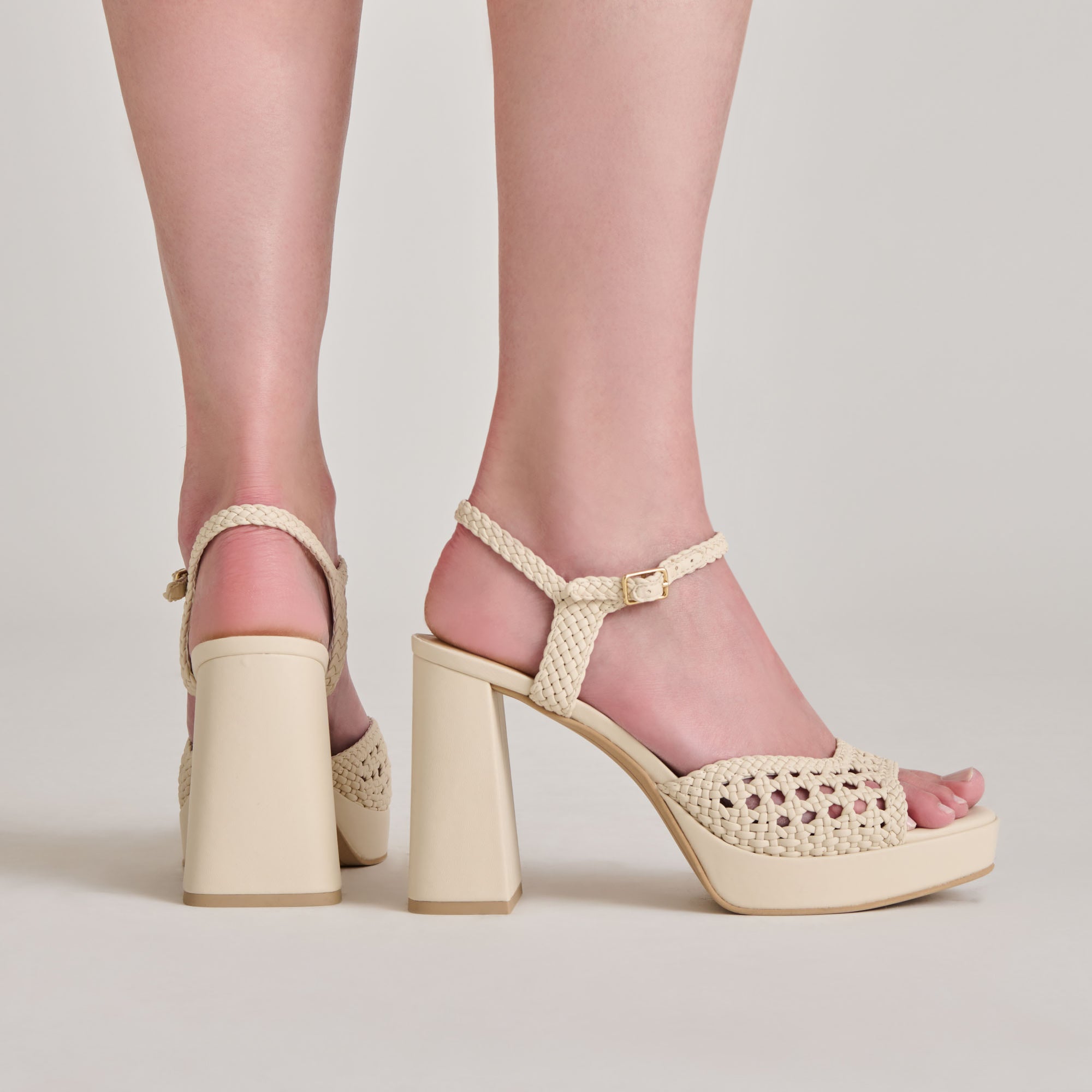 PEYTEN HEELS CREME WOVEN STELLA - Image 2