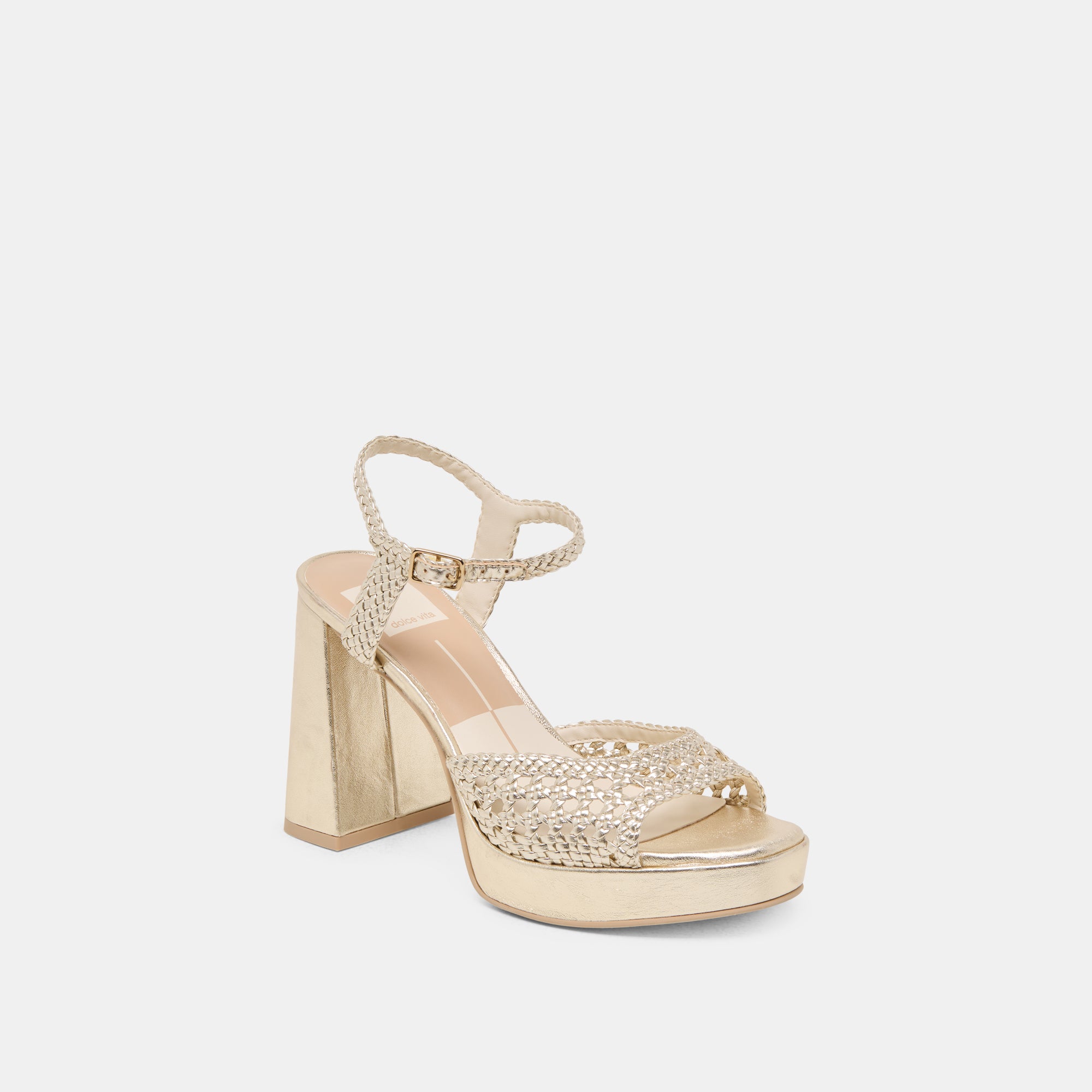PEYTEN HEELS LIGHT GOLD WOVEN STELLA - Image 2