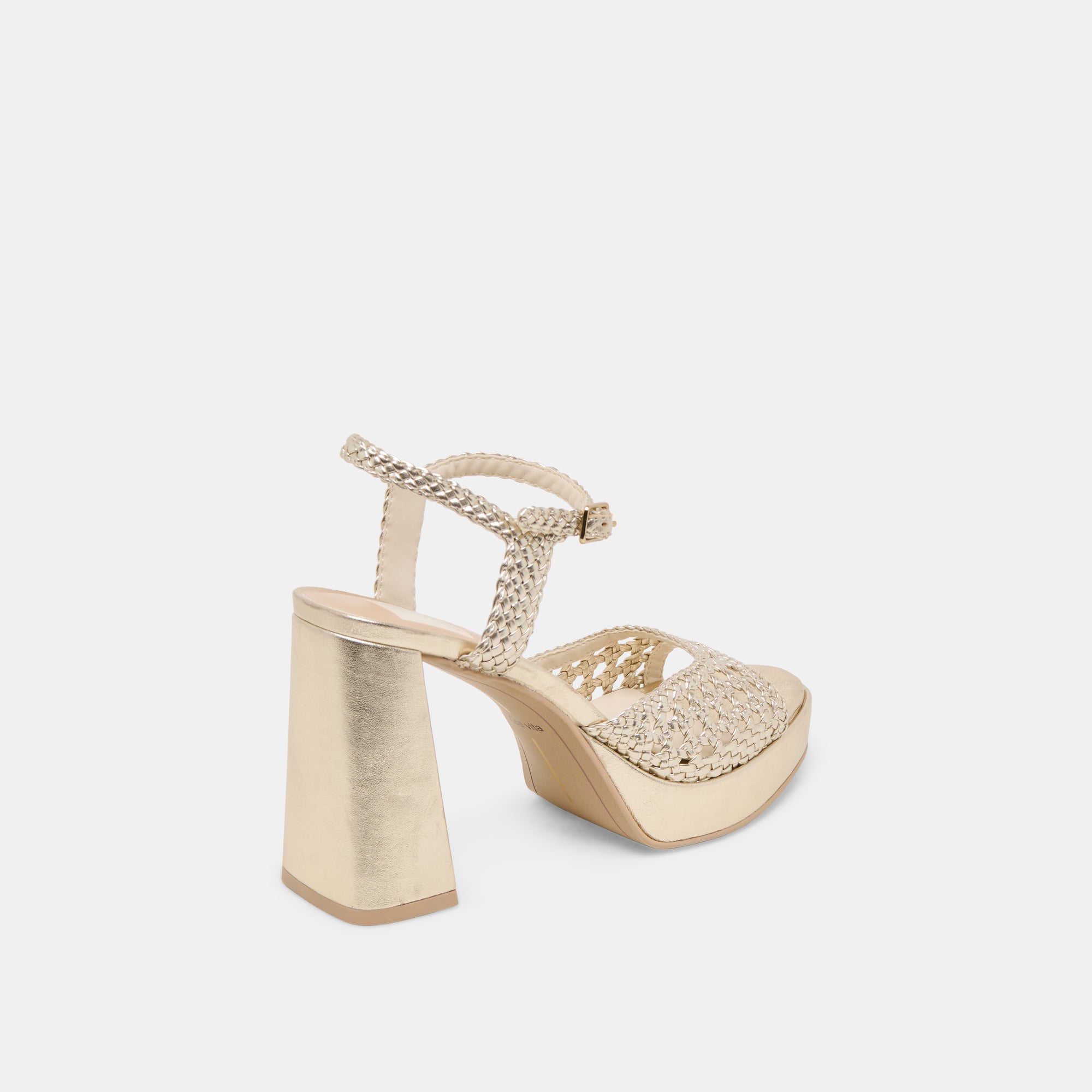 PEYTEN HEELS LIGHT GOLD WOVEN STELLA - Image 3