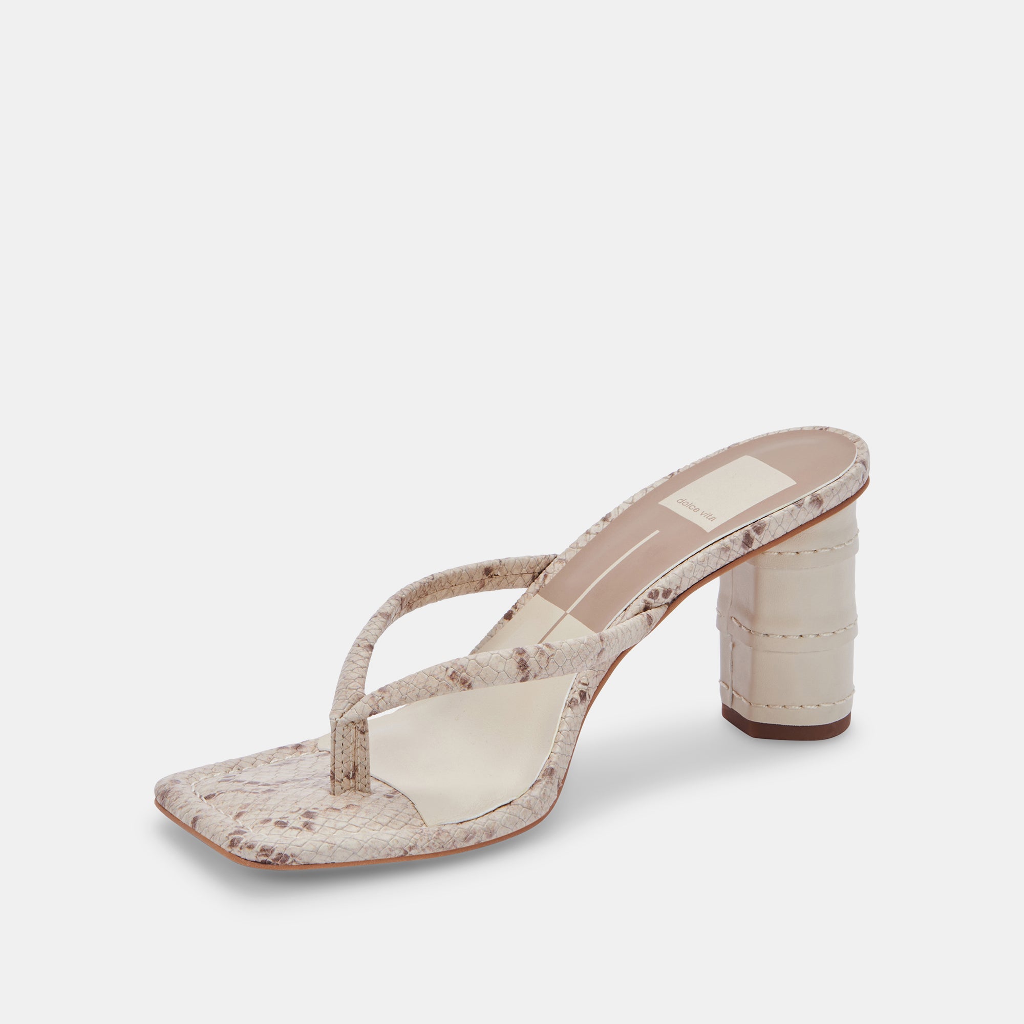RHYE HEELS LT TAUPE EMBOSSED STELLA - Image 4