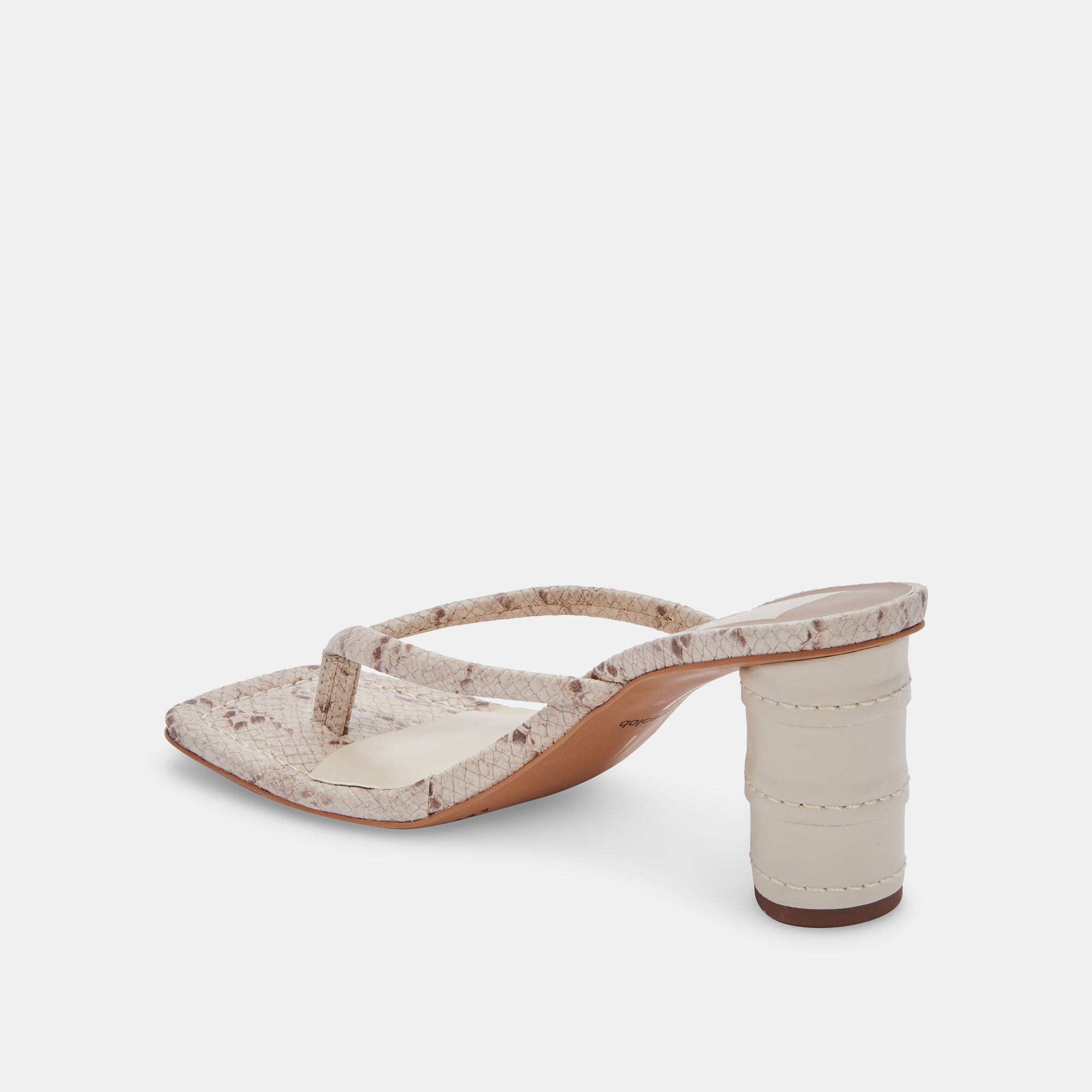RHYE HEELS LT TAUPE EMBOSSED STELLA - Image 5