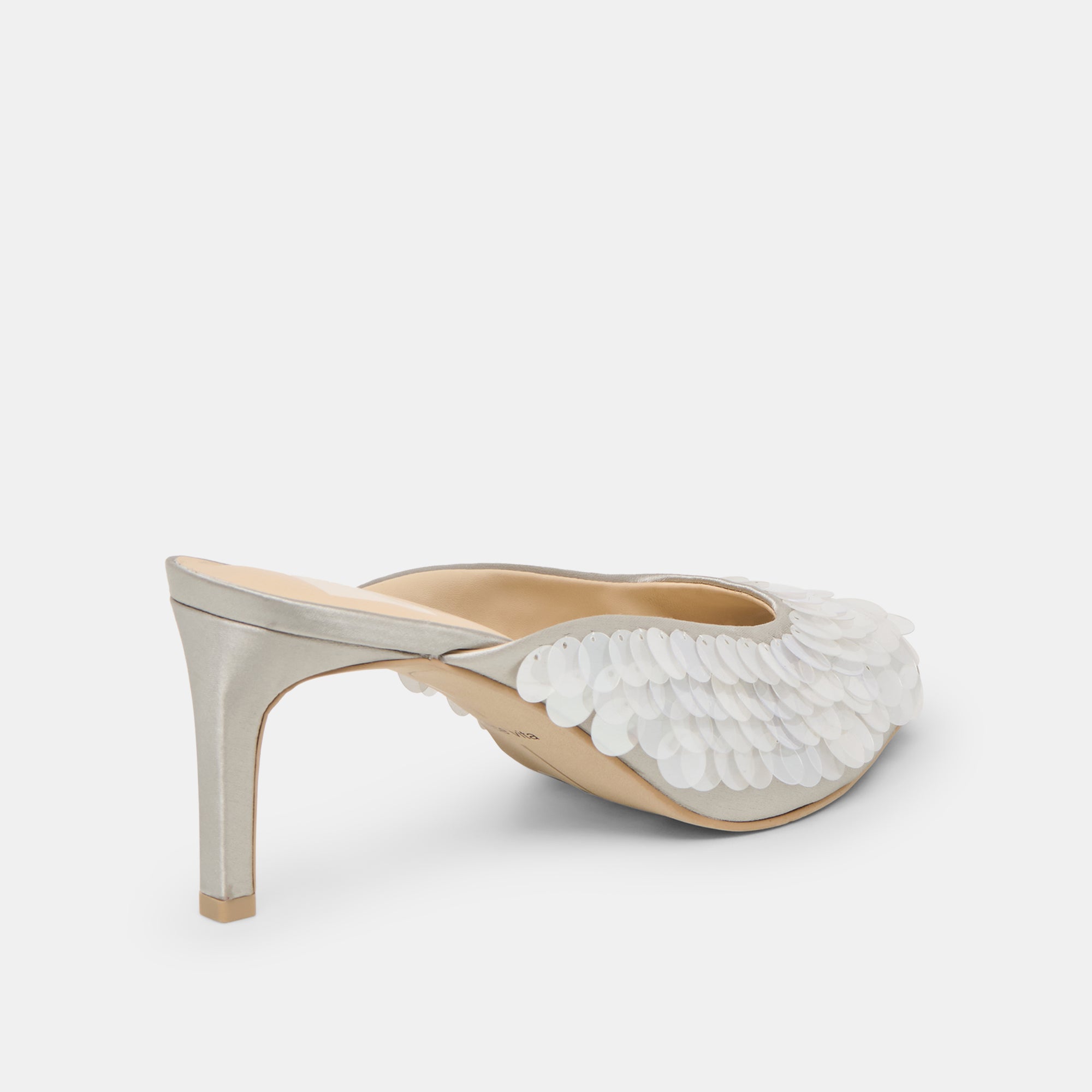 SAMARY CONFETTI HEELS SILVER SATIN - Image 3