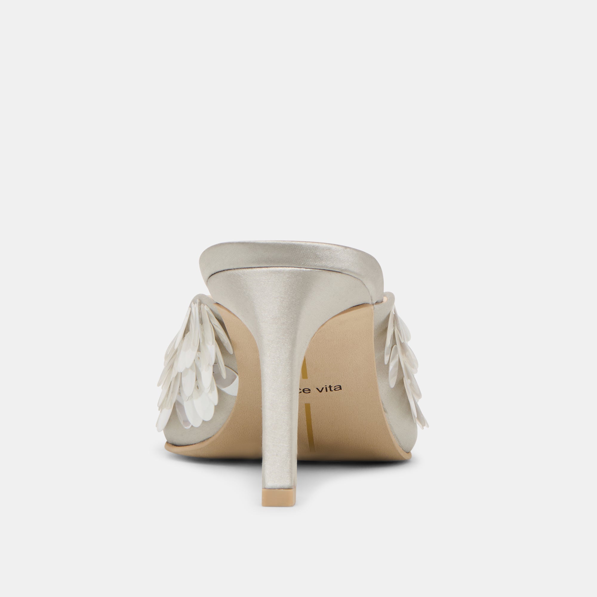 SAMARY CONFETTI HEELS SILVER SATIN - Image 7