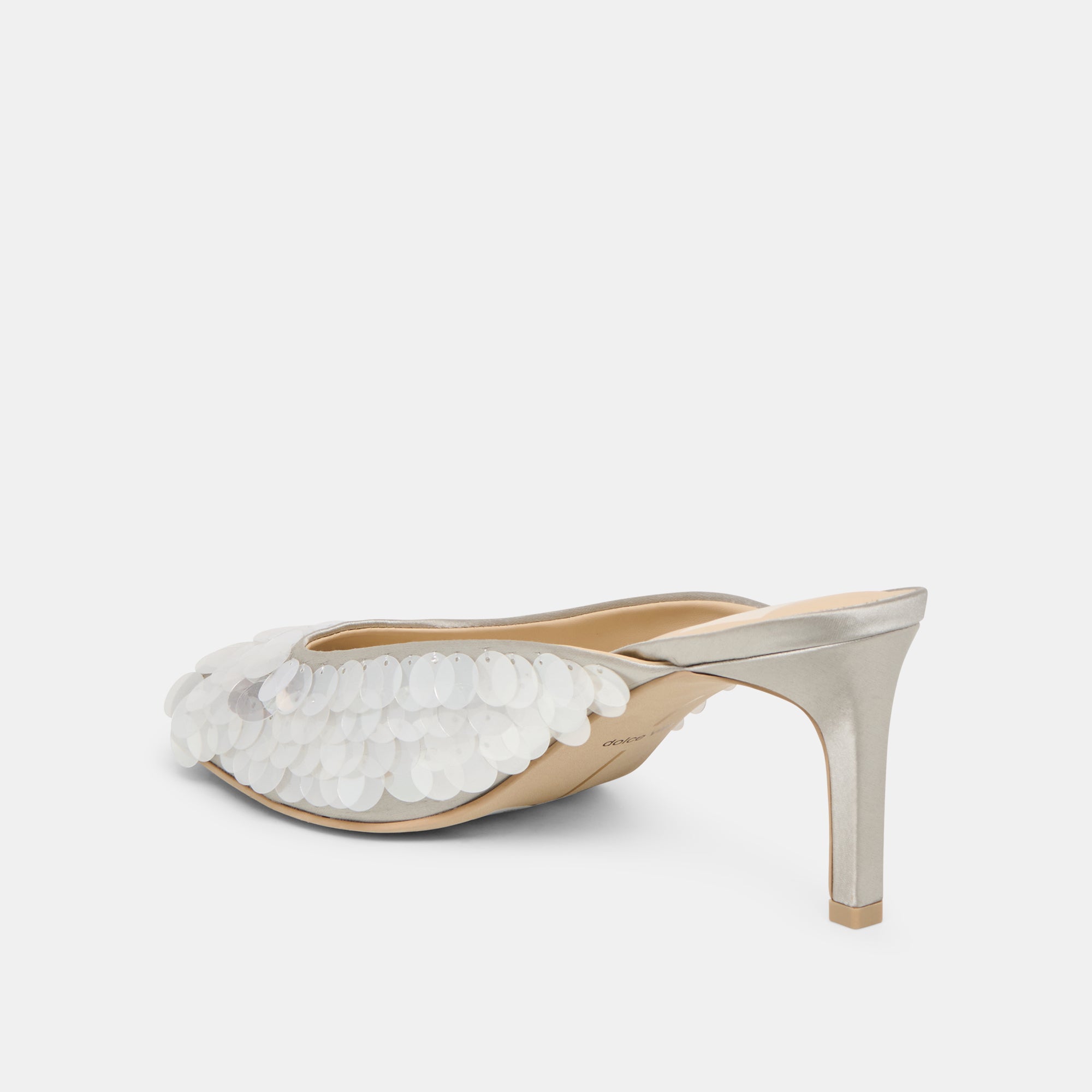 SAMARY CONFETTI HEELS SILVER SATIN - Image 5