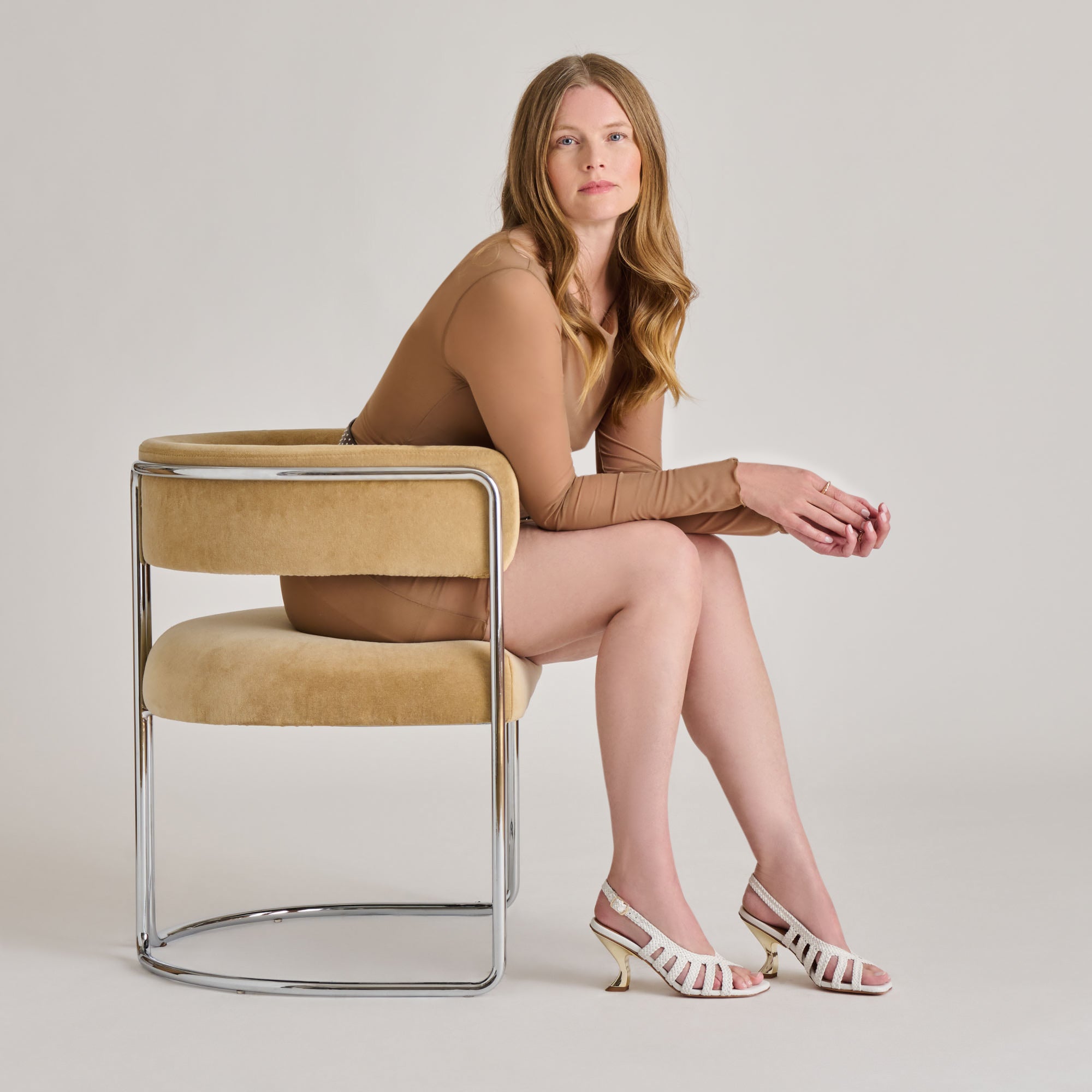 SICILY HEELS WHITE WOVEN LEATHER - Image 2