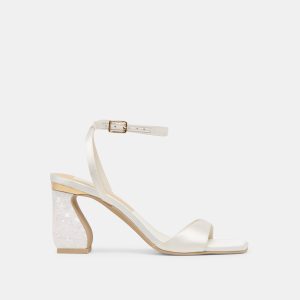 TILDA HEELS TRUE WHITE SATIN