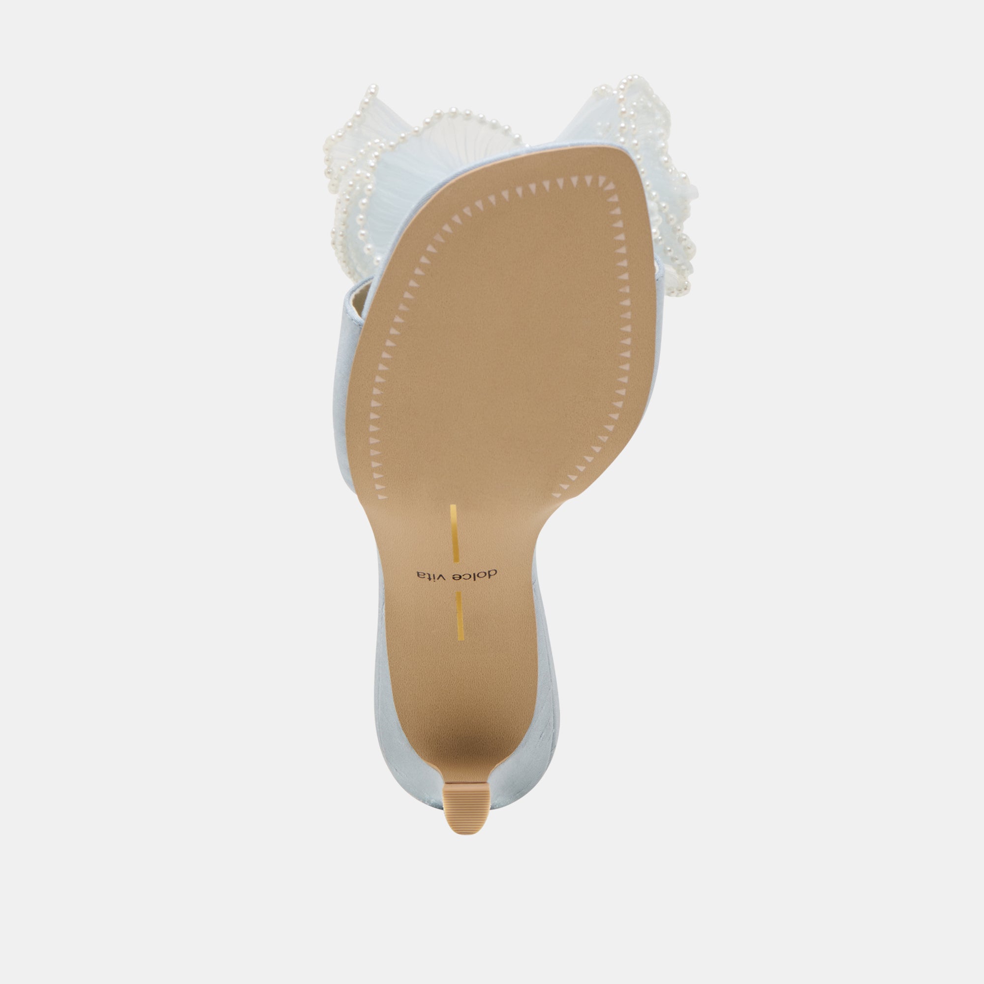 NARITA PEARL HEELS LIGHT BLUE SATIN - Image 15