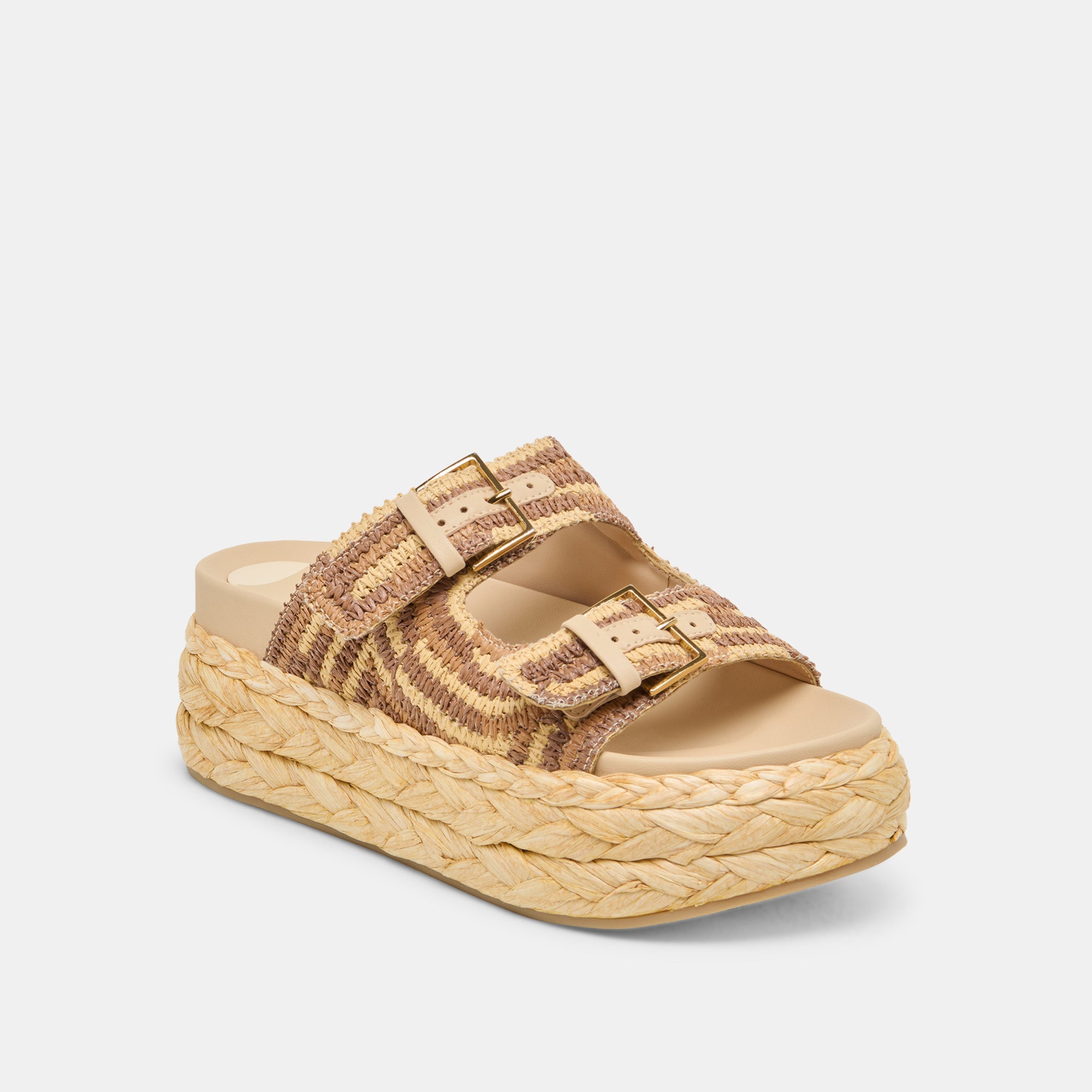 FALYN SANDALS BROWN NATURAL WOVEN RAFFIA - Image 3