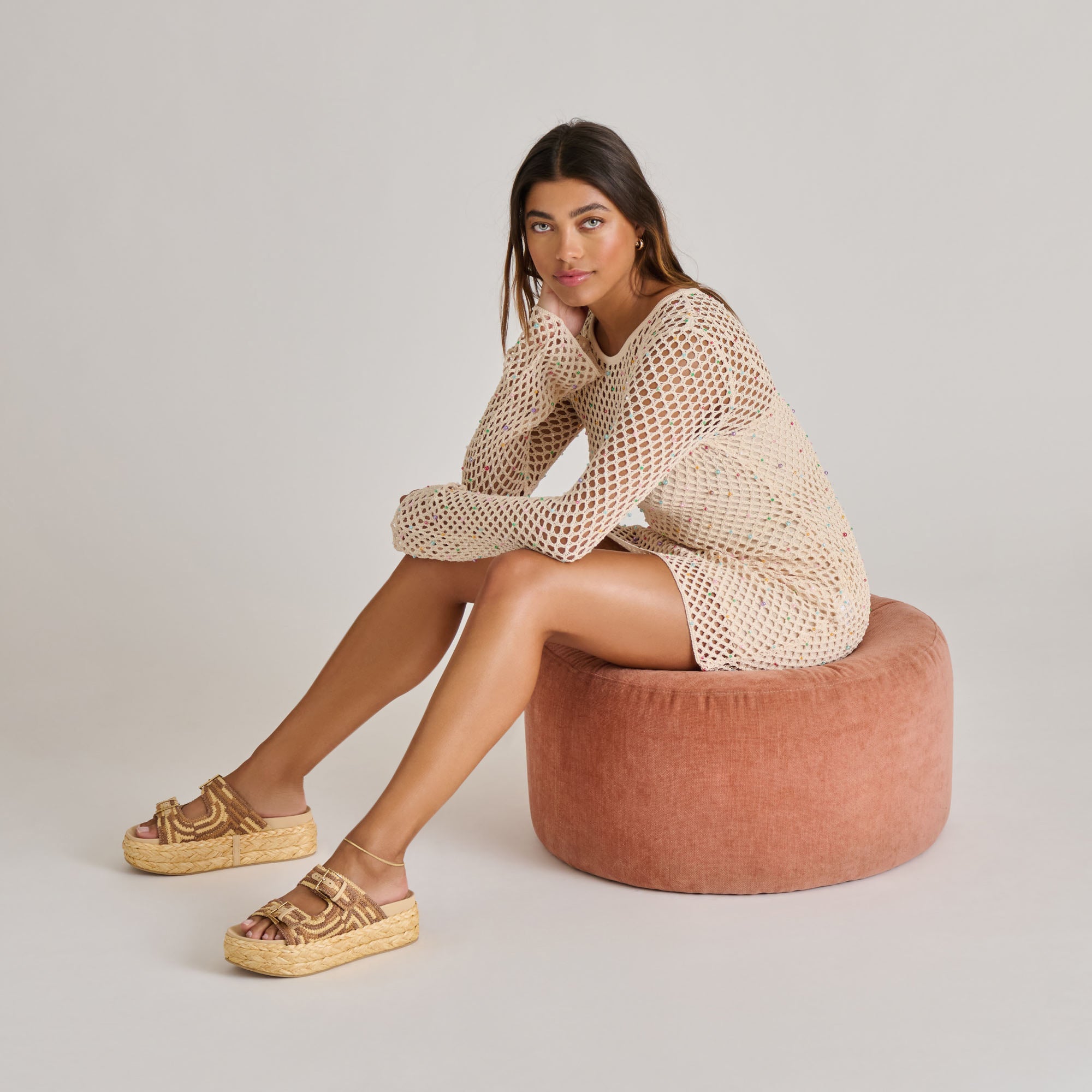 FALYN SANDALS BROWN NATURAL WOVEN RAFFIA - Image 4