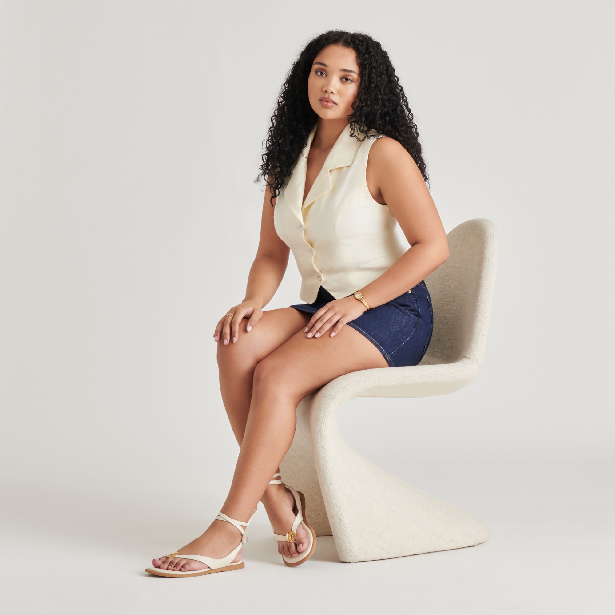 JUDY SANDALS BONE LEATHER - Image 3