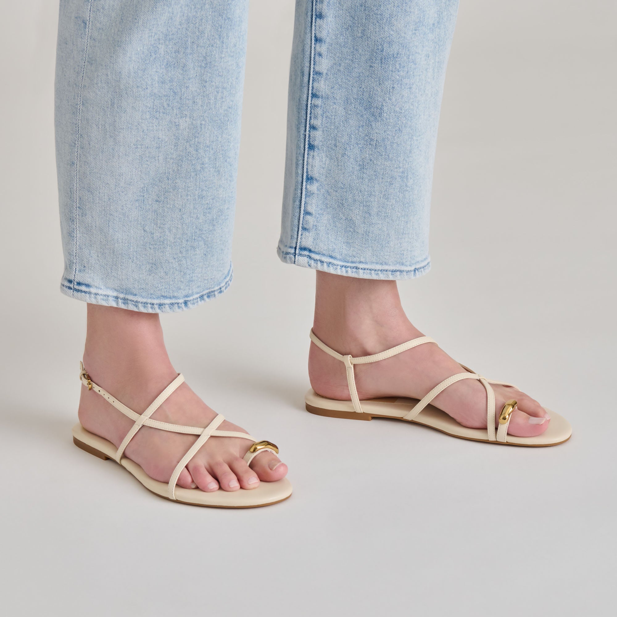 KESHA SANDALS BONE LEATHER - Image 4