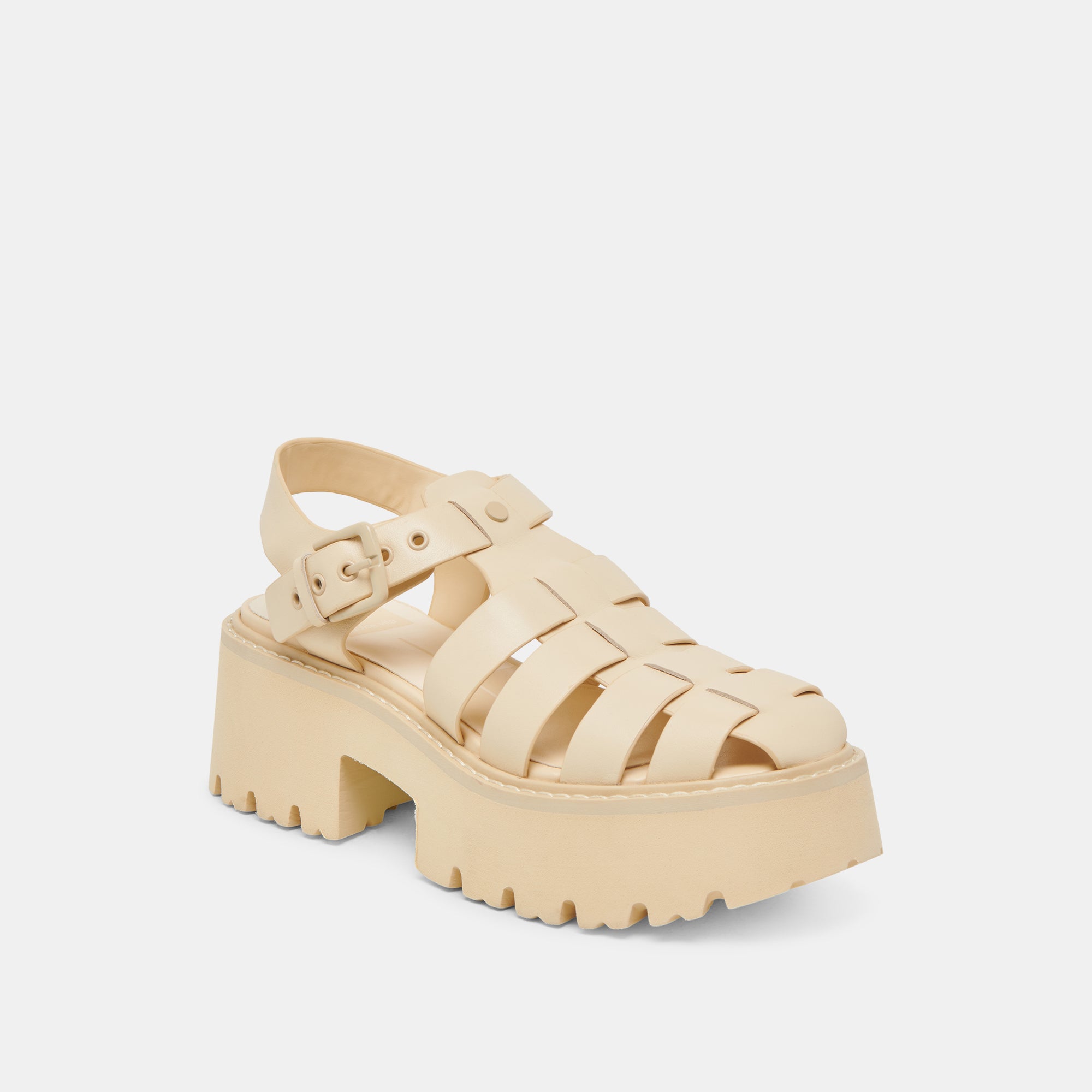 LASLY TONAL SANDALS LIGHT YELLOW LEATHER - Image 3