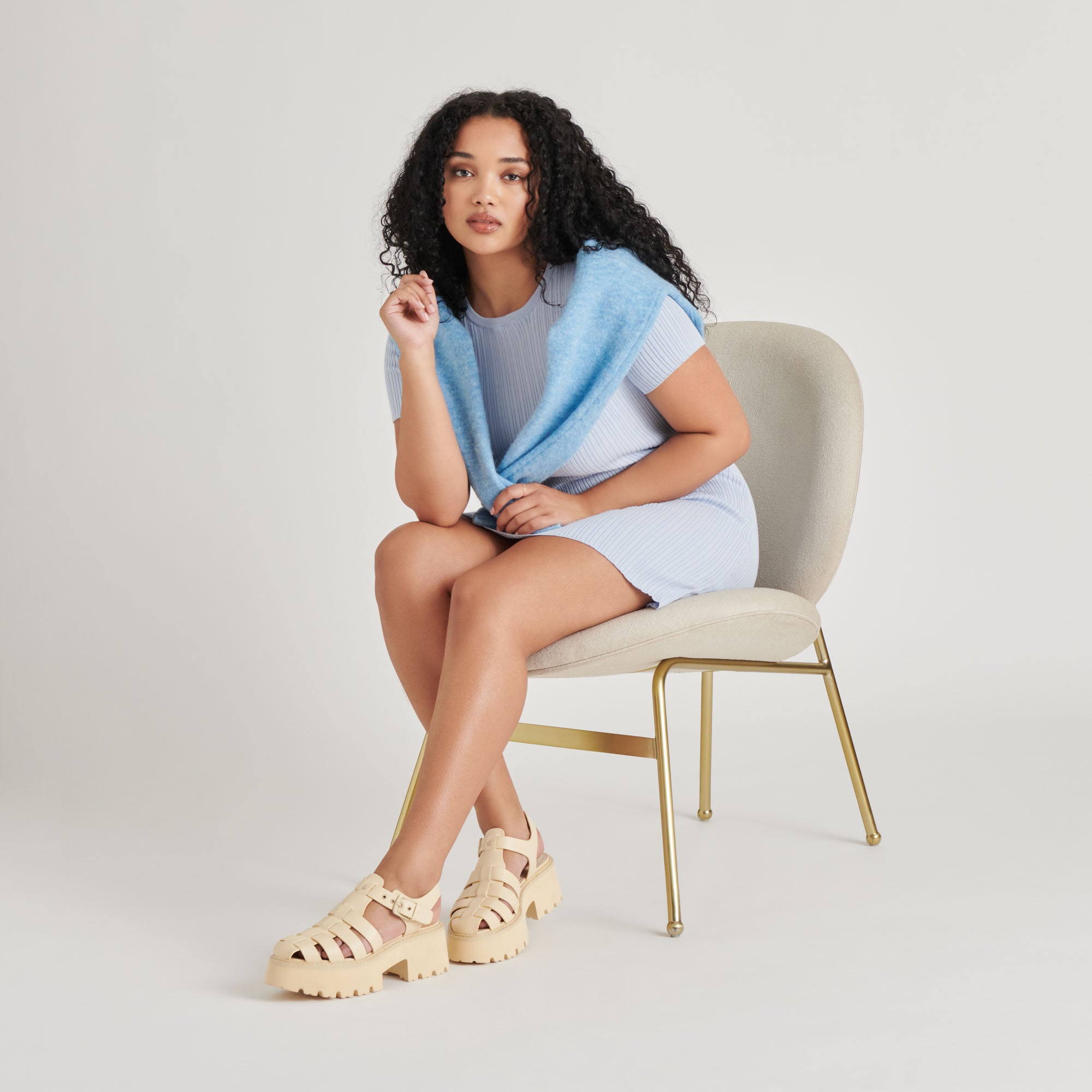 LASLY TONAL SANDALS LIGHT YELLOW LEATHER - Image 2