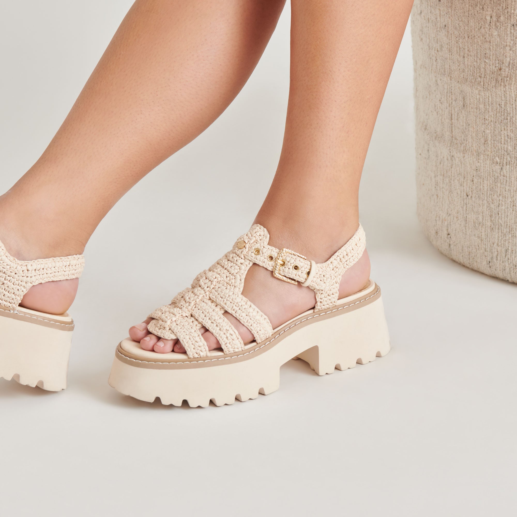 LATICE SANDALS OATMEAL KNIT - Image 2