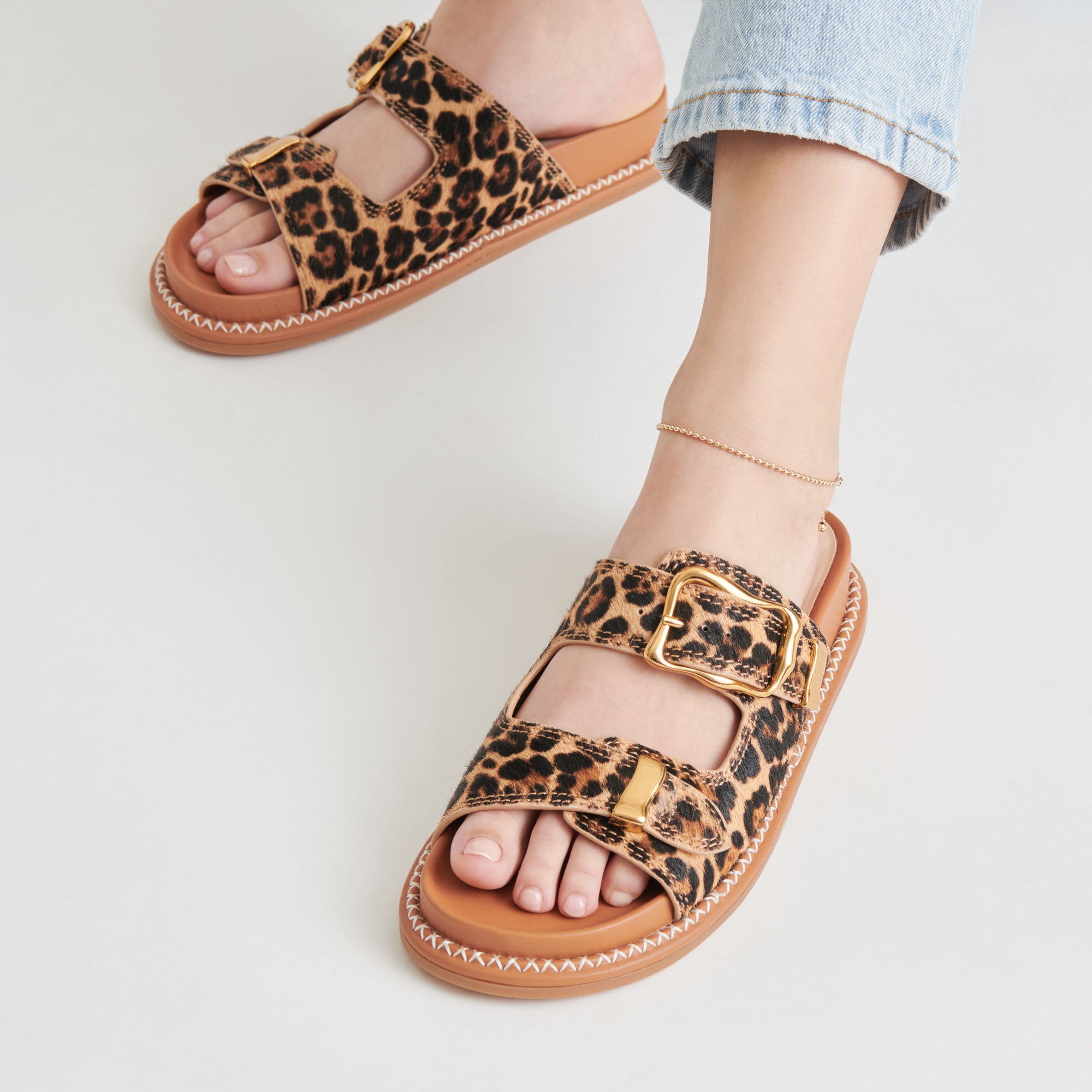 SEVANA SANDALS DK LEOPARD CALF HAIR - Image 4
