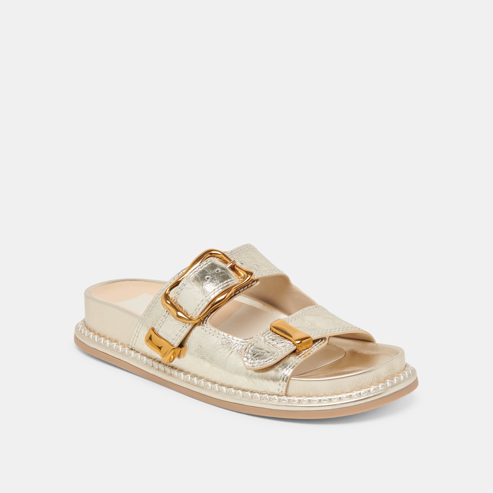 SEVANA SANDALS LIGHT GOLD DISTRESSED LEATHER - Image 3