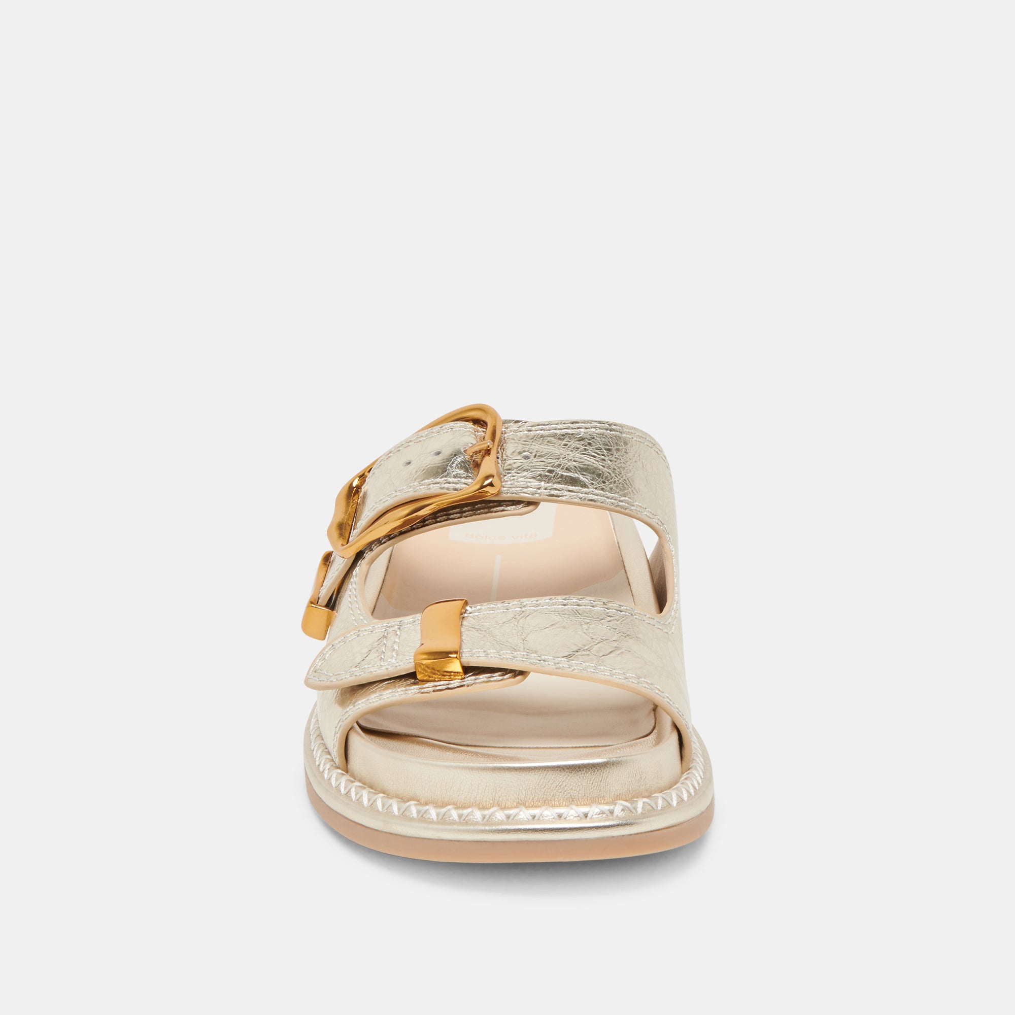 SEVANA SANDALS LIGHT GOLD DISTRESSED LEATHER - Image 8