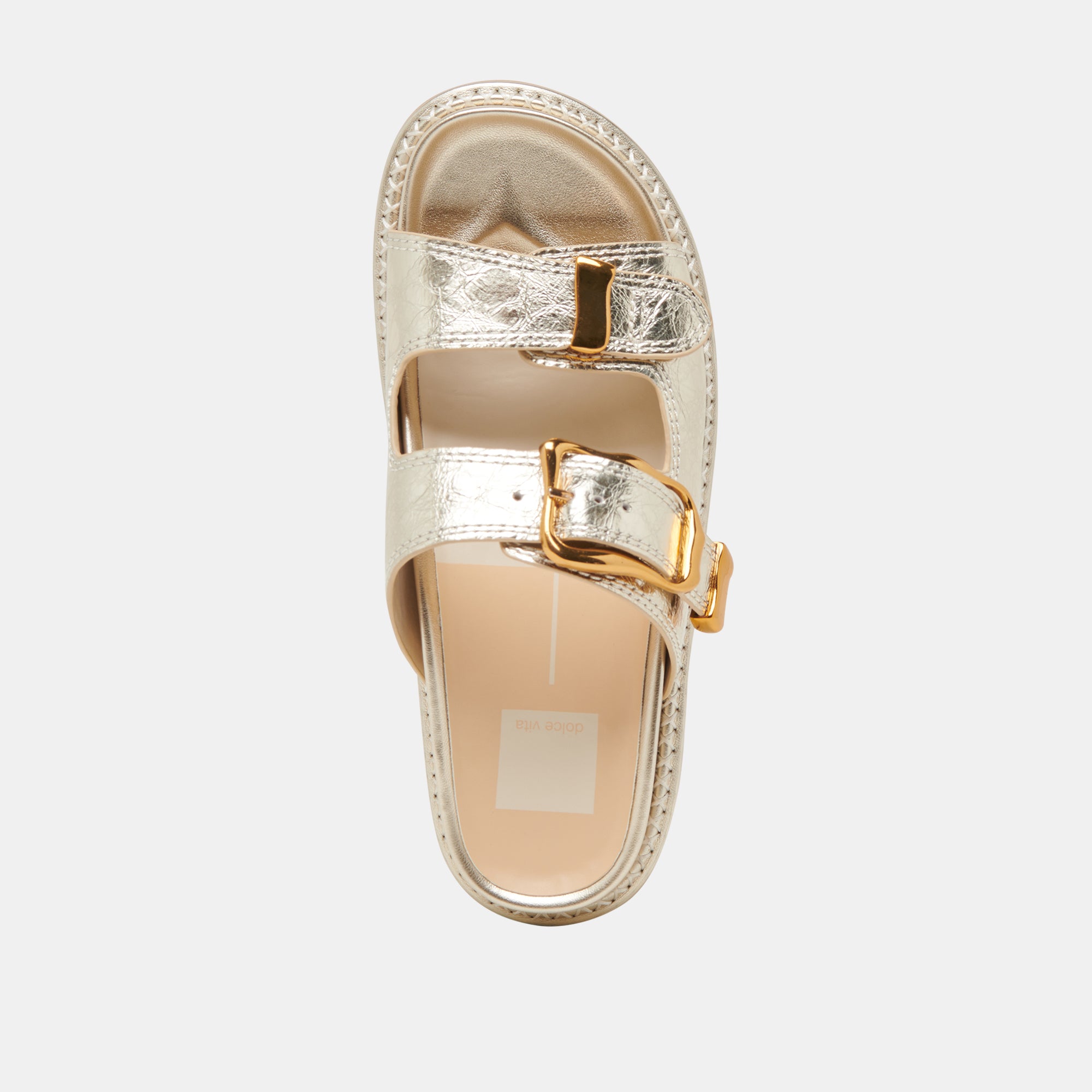 SEVANA SANDALS LIGHT GOLD DISTRESSED LEATHER - Image 10