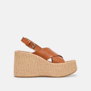 SKYLAR WEDGES BROWN LEATHER