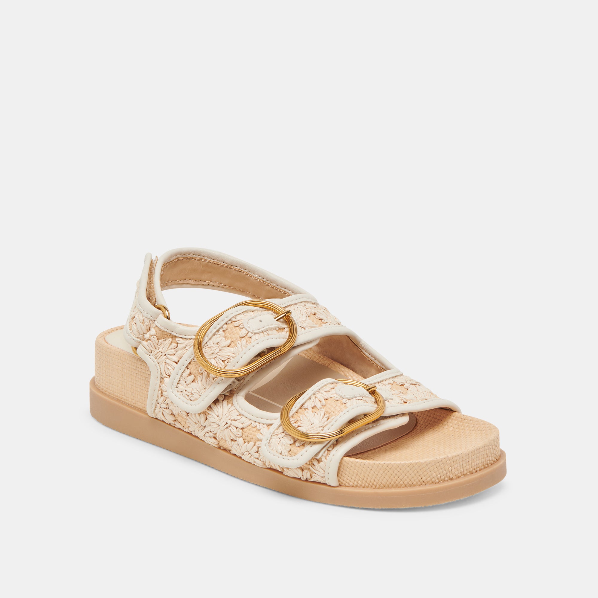 STARLA SANDALS CREME FLORAL RAFFIA - Image 3