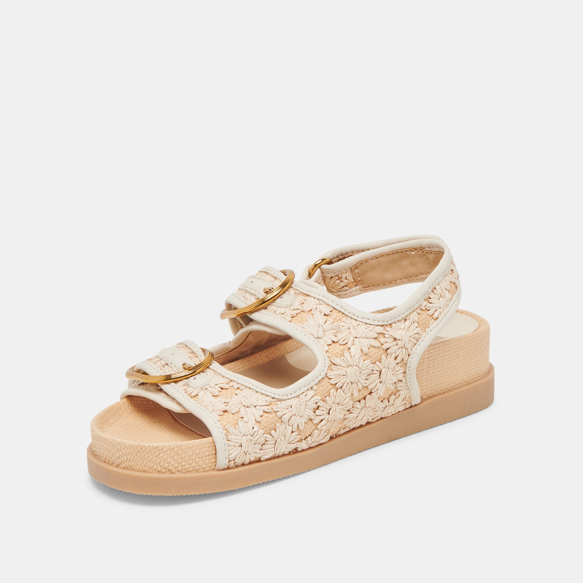 STARLA SANDALS CREME FLORAL RAFFIA - Image 7
