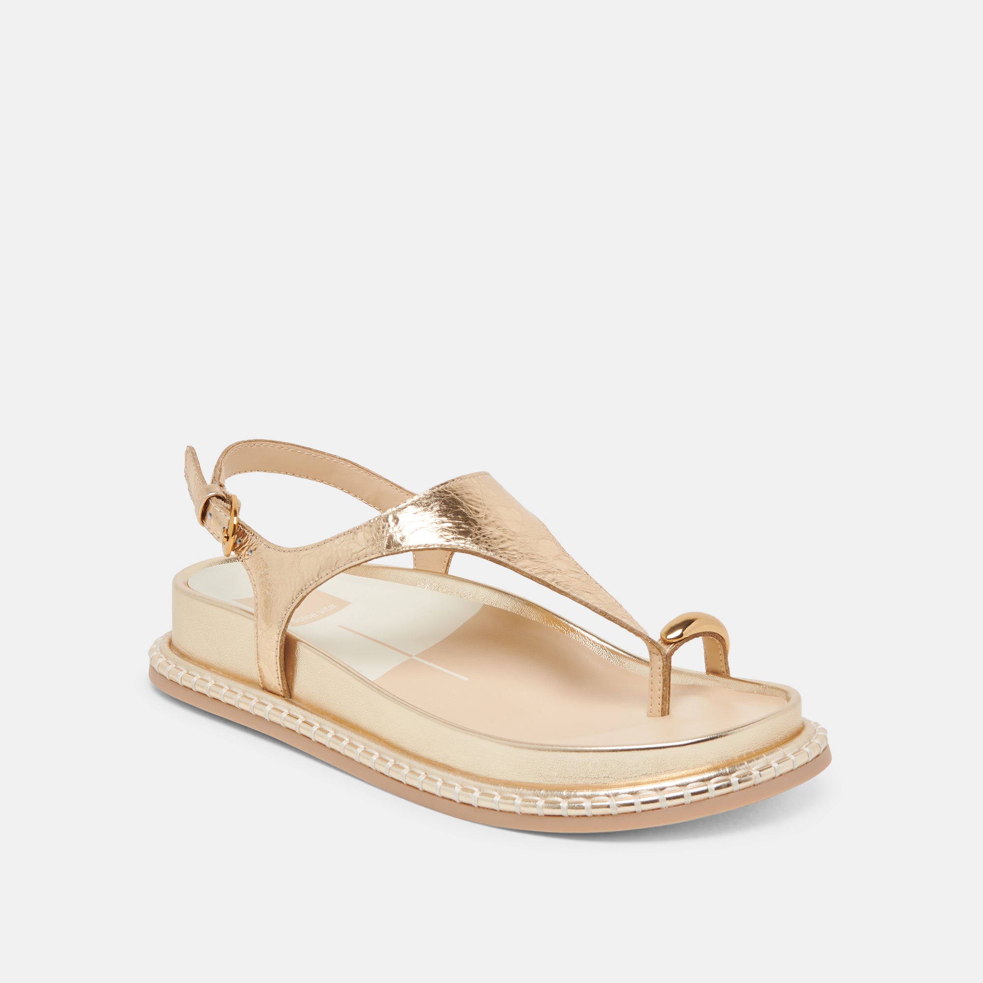 STEFAN SANDALS GOLD DISTRESSED LEATHER - Image 3