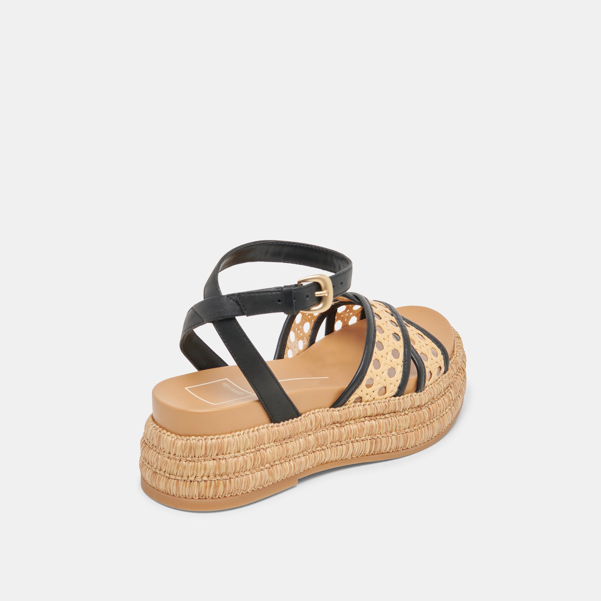 WRILEY SANDALS BLACK WOVEN RAFFIA - Image 4