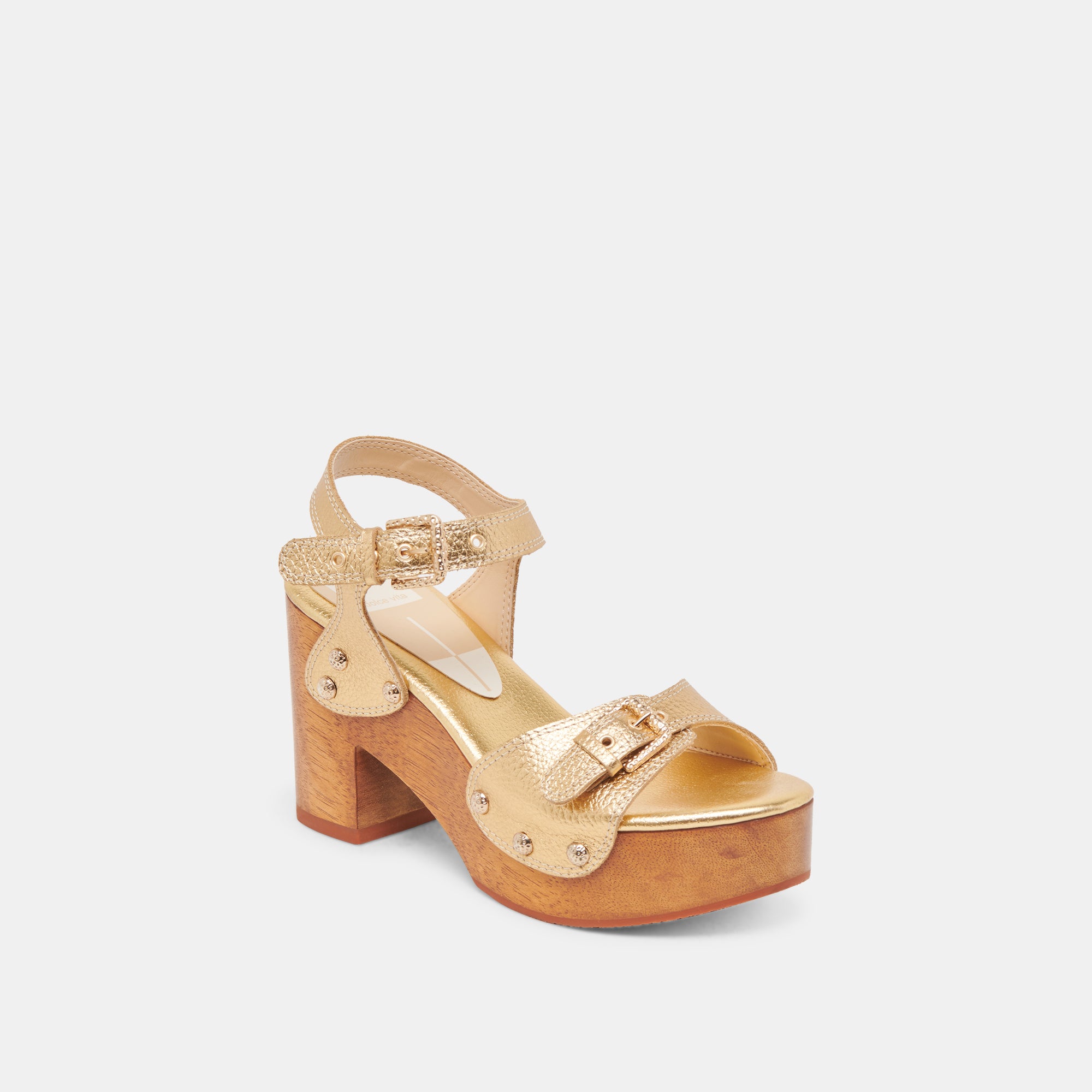 YANDY HEELS GOLD LEATHER - Image 2