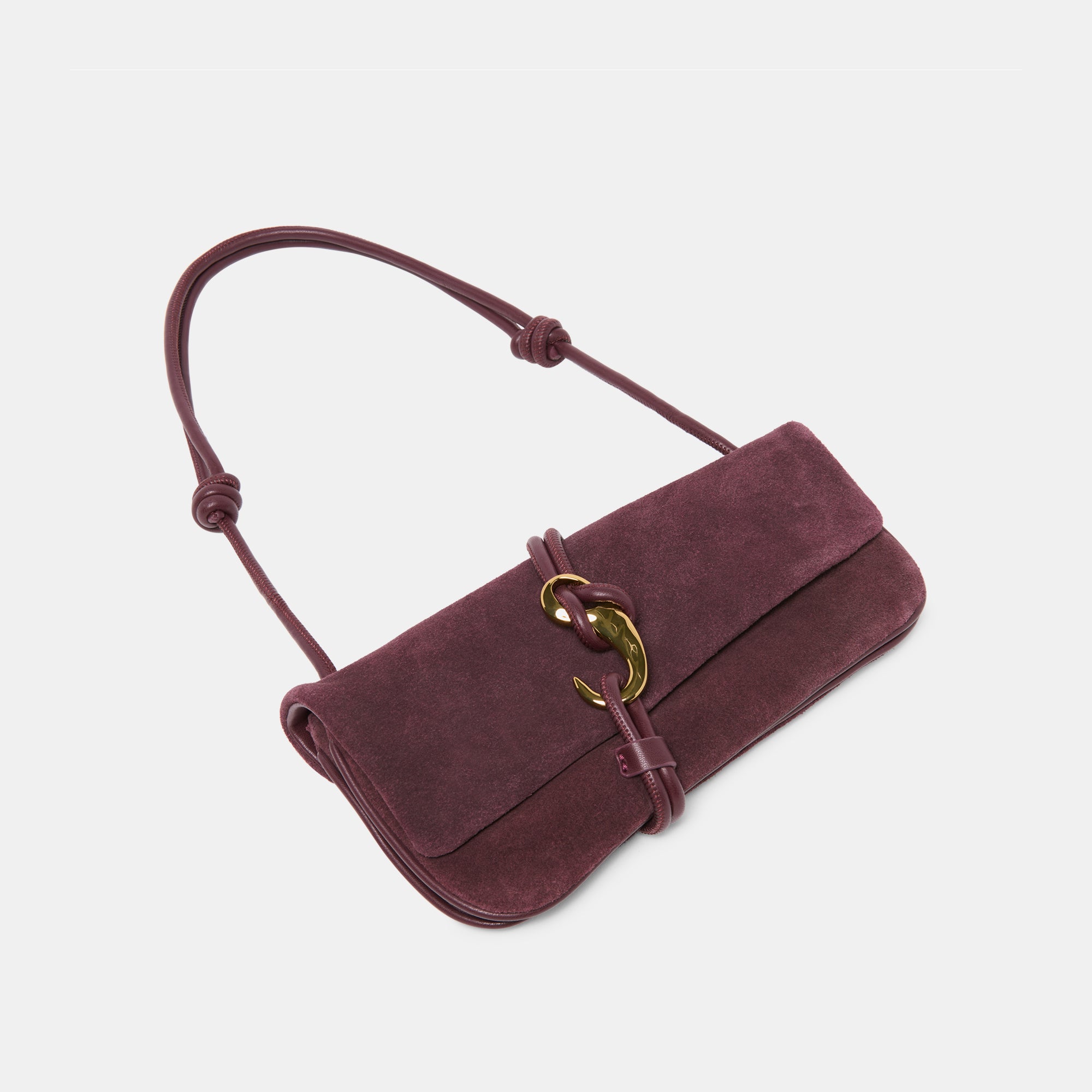 ALICE SHOULDER BAG BURGUNDY SUEDE - Image 4