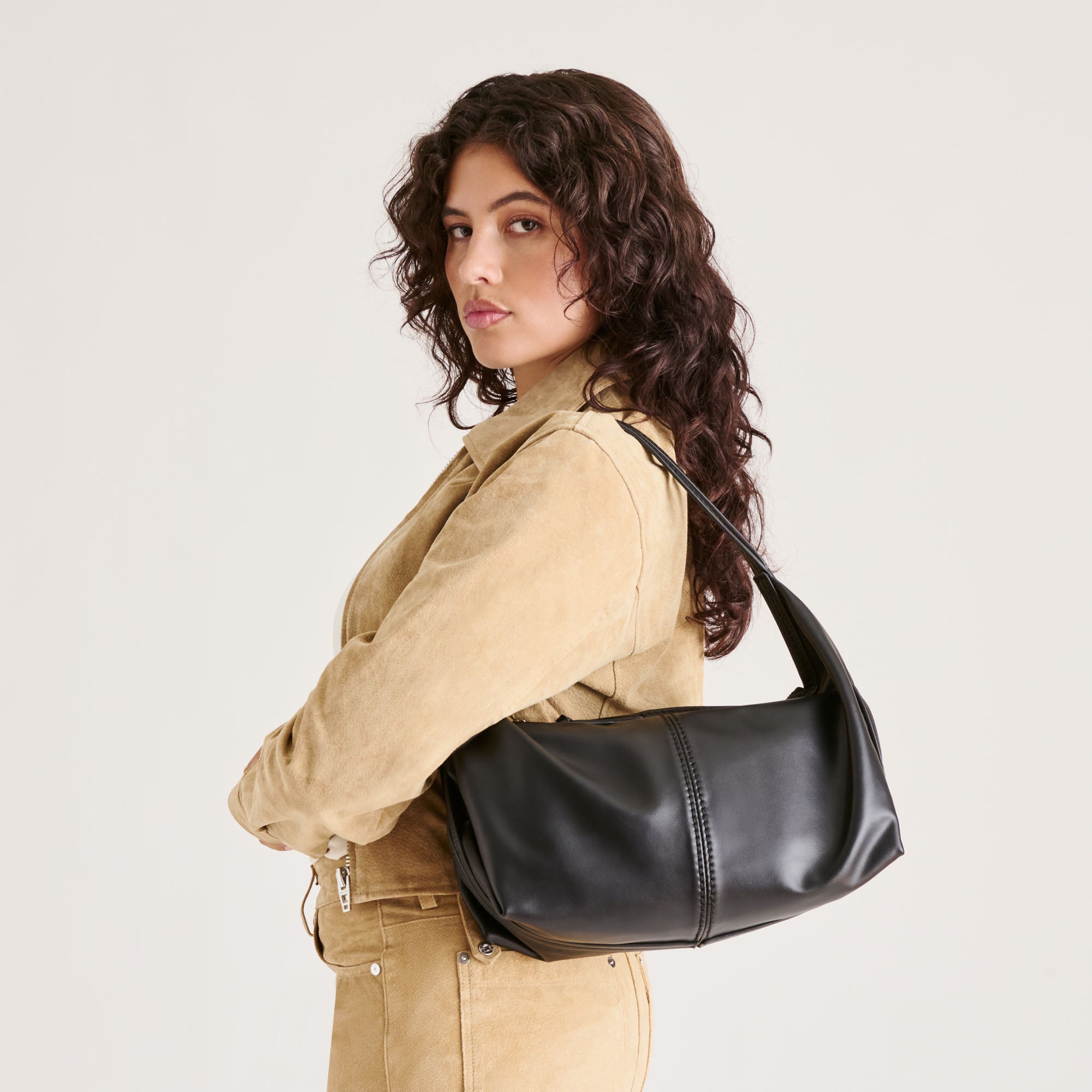 BILLY SHOULDER BAG BLACK LEATHER - Image 2