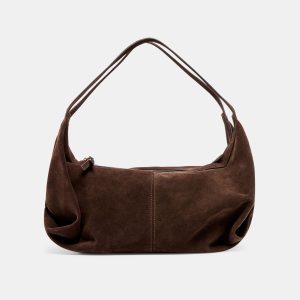 BILLY SHOULDER BAG CHOCOLATE SUEDE