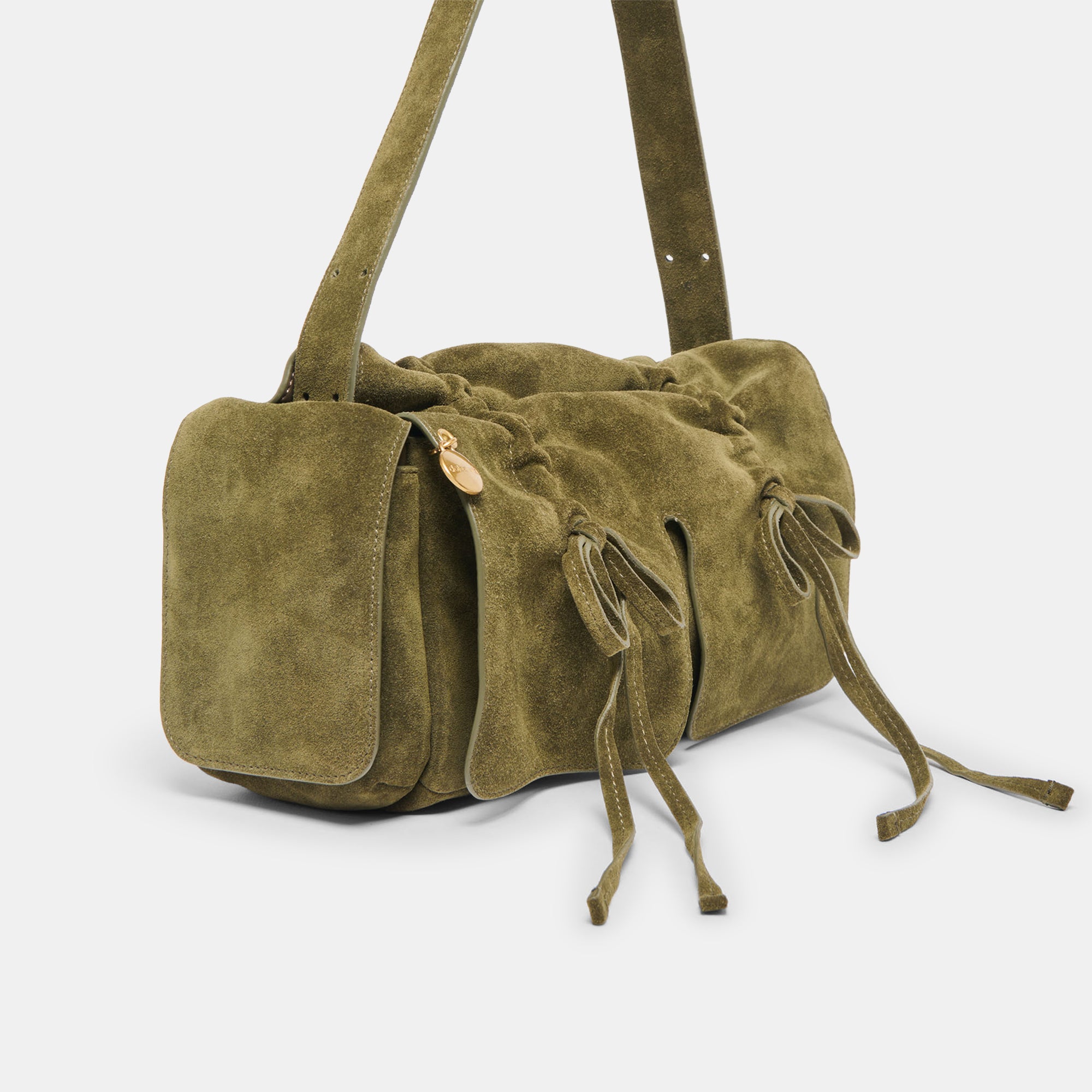 HUDSON SHOULDER BAG OLIVE SUEDE - Image 6