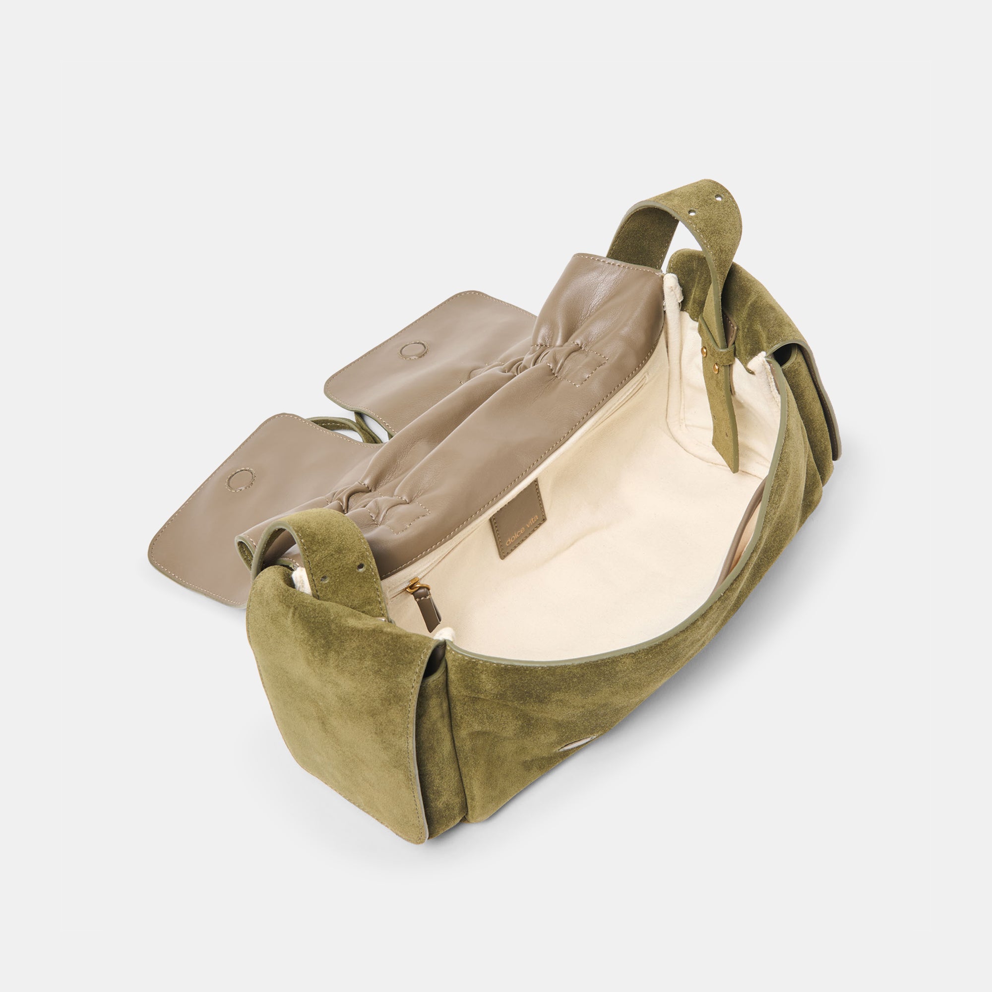 HUDSON SHOULDER BAG OLIVE SUEDE - Image 8